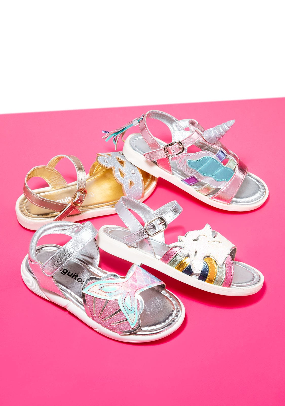 CONGUITOS Shoes Girl's Crown Silver Leather Sandals