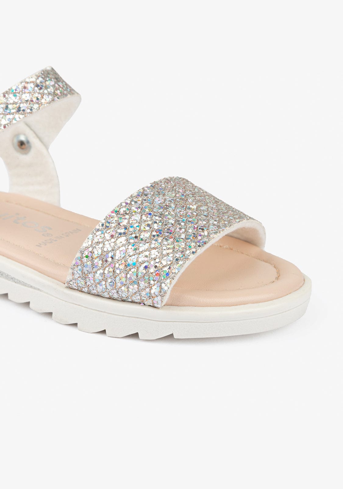 CONGUITOS Shoes Girl's Glitter Multi-Silver Sandals