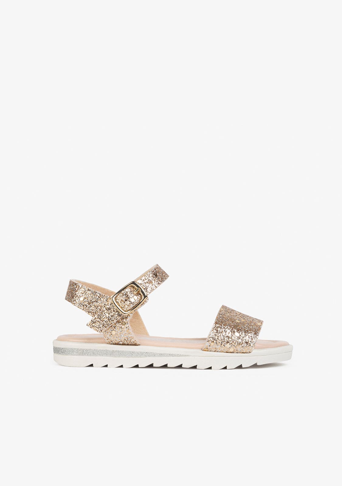 CONGUITOS Shoes Girl's Glitter Platinum Sandals