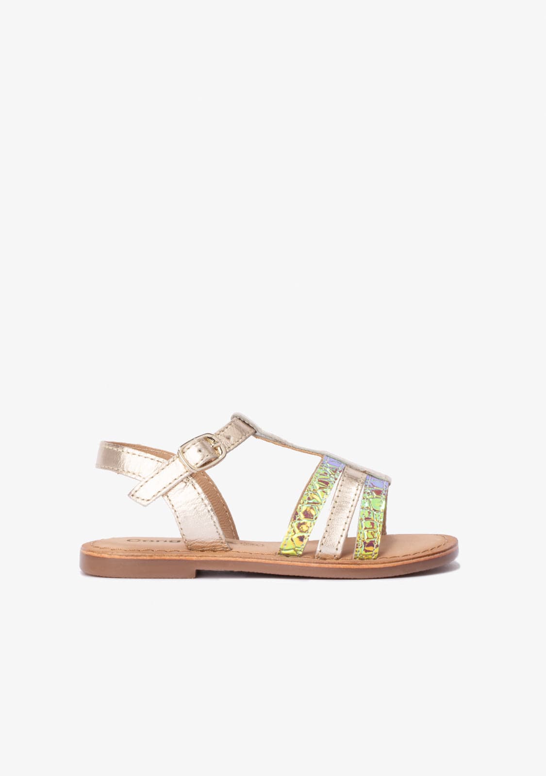 CONGUITOS Shoes Girl's Gold Texture Sandals Napa