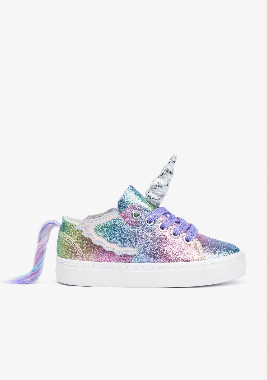 CONGUITOS Shoes Girl's Multicolor Glitter Unicorn Sneakers