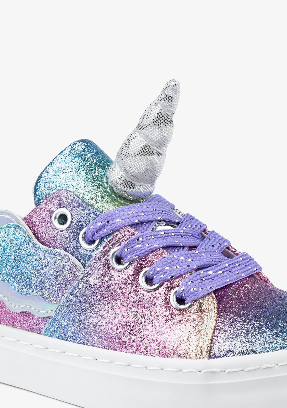 CONGUITOS Shoes Girl's Multicolor Glitter Unicorn Sneakers