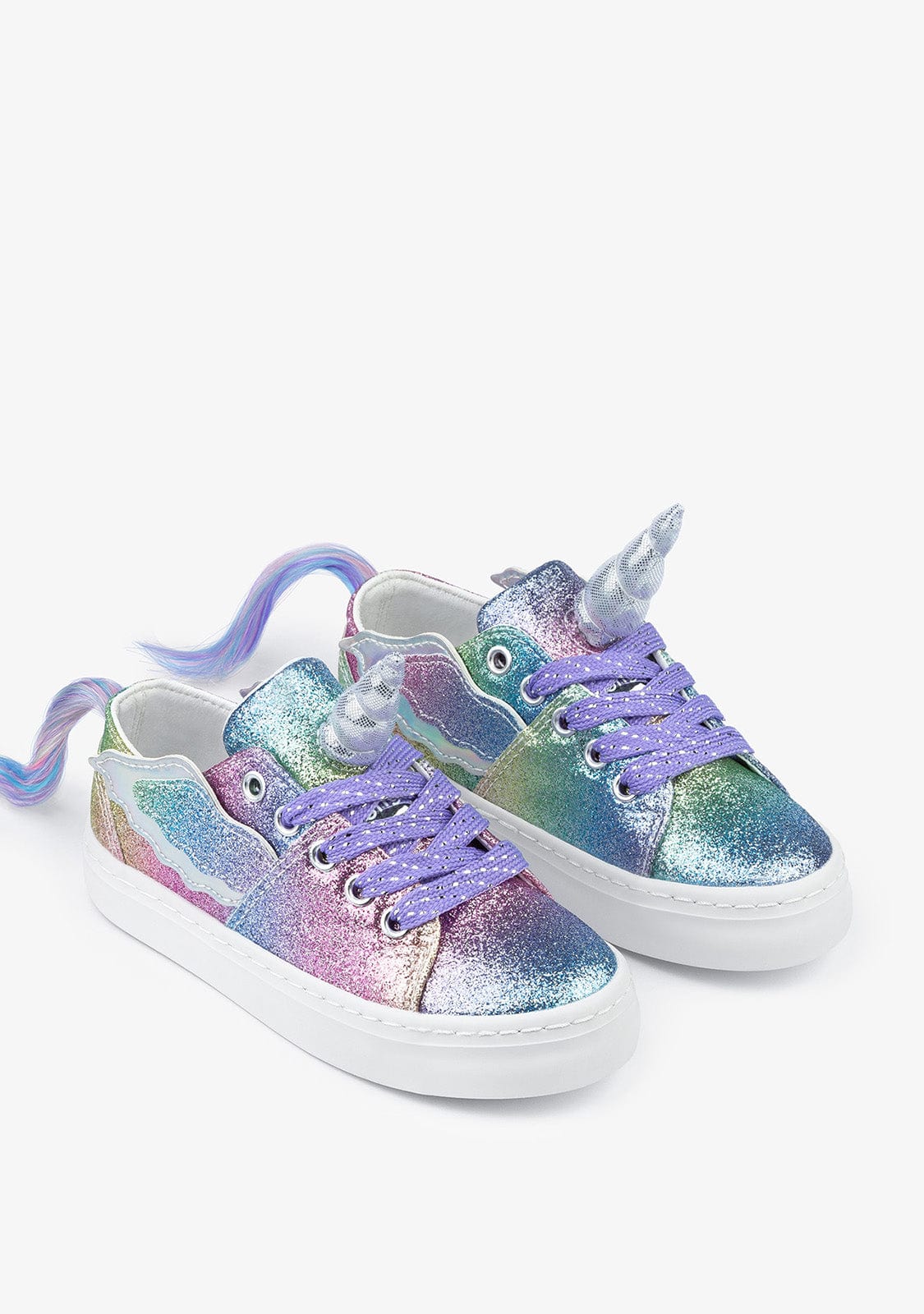 CONGUITOS Shoes Girl's Multicolor Glitter Unicorn Sneakers