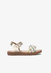 CONGUITOS Shoes Girl's Multicolour Braided Metallized Sandals