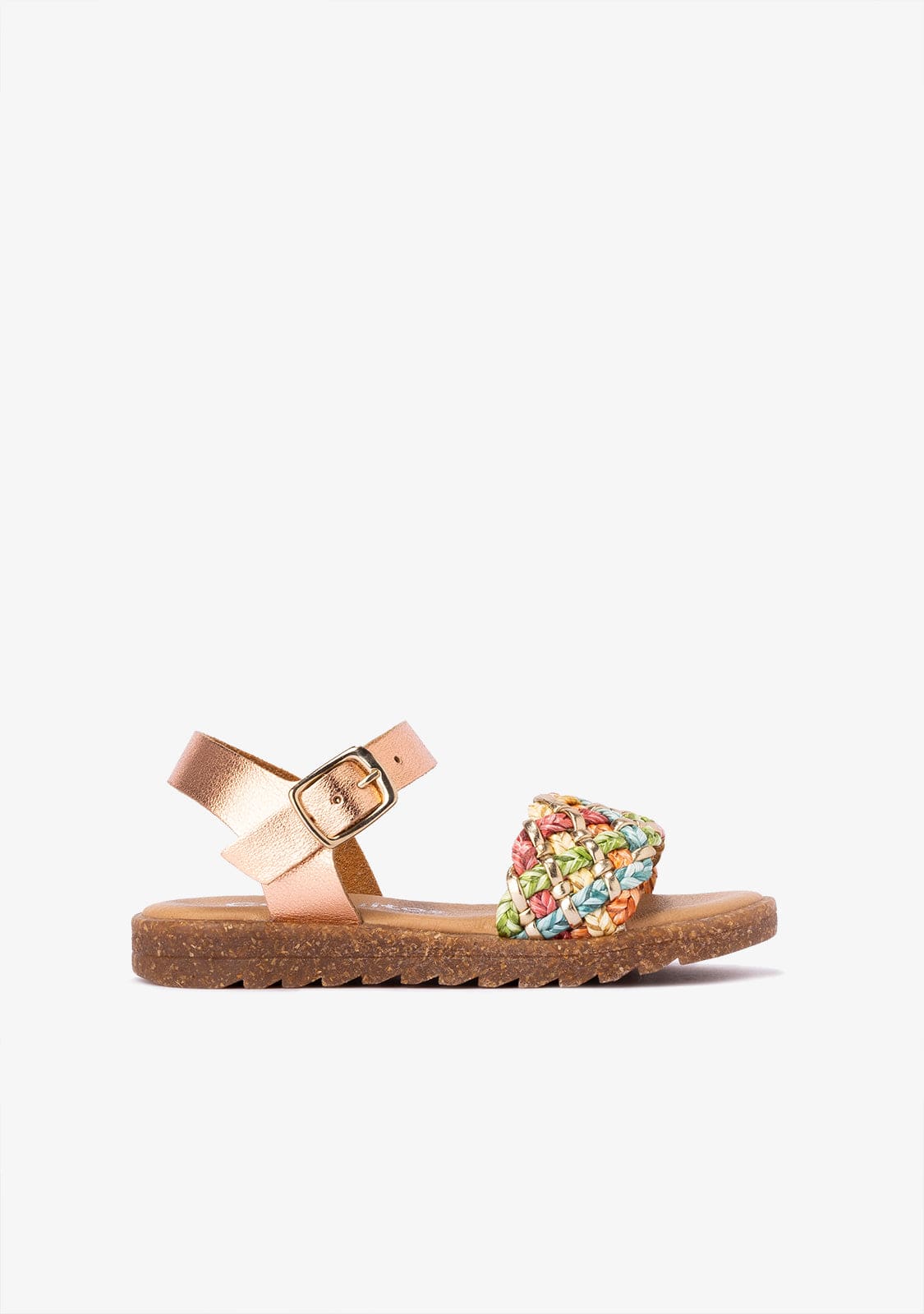 CONGUITOS Shoes Girl's Multicolour Buckle Metallized Sandals