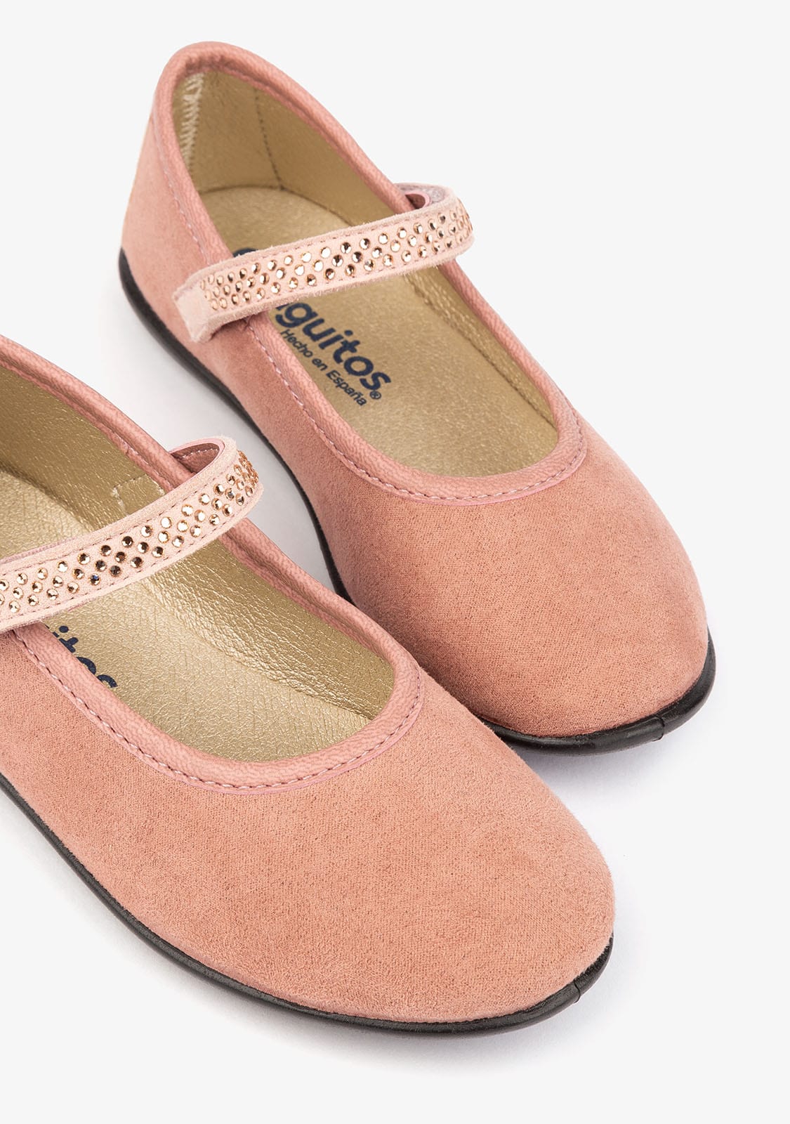 CONGUITOS Shoes Girl's Pink Ballerinas With Rhinestones