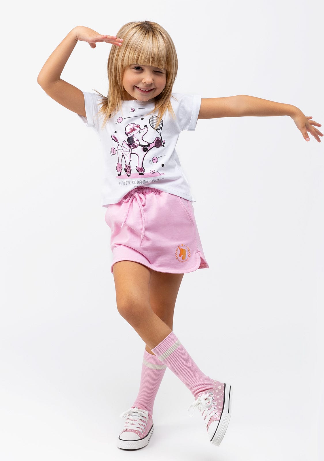 CONGUITOS Shoes Girl's Pink Glows in the Dark Sneakers
