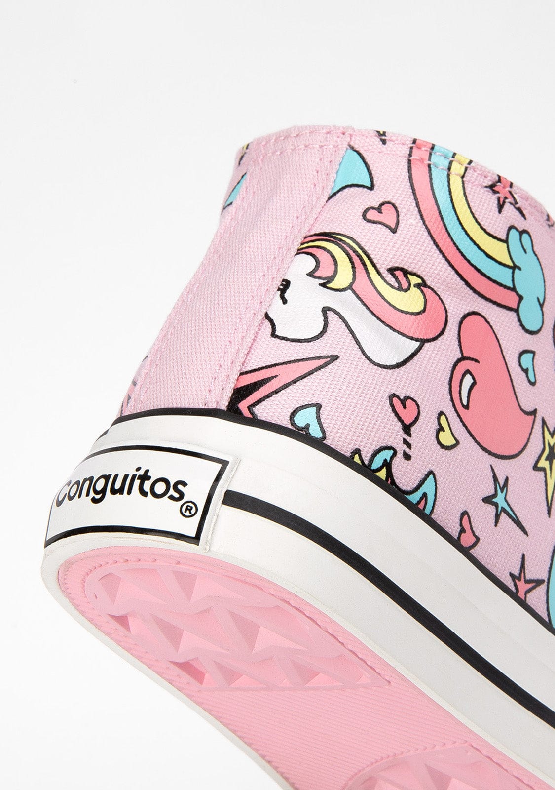 CONGUITOS Shoes Girl's Pink Unicorn Hi-Top Sneakers