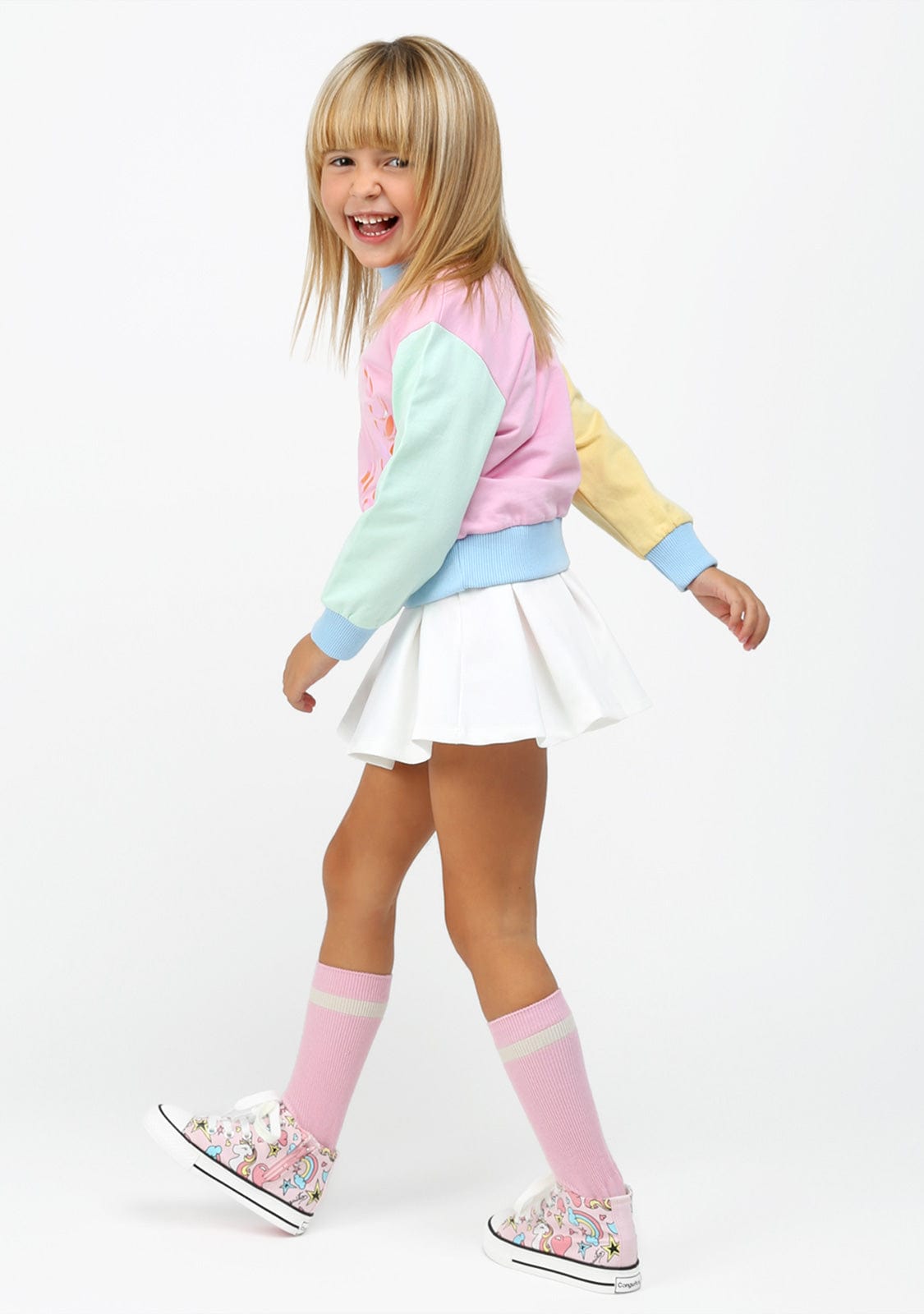 CONGUITOS Shoes Girl's Pink Unicorn Hi-Top Sneakers