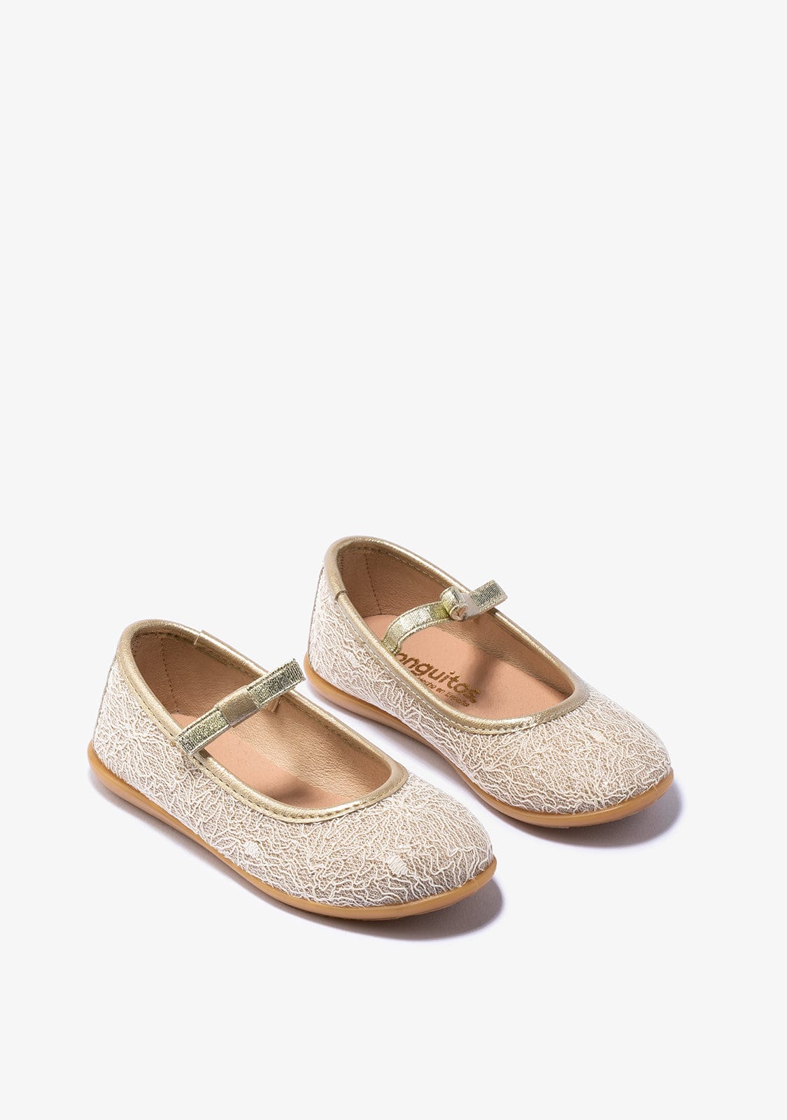 CONGUITOS Shoes Girl's Platinum Ballerinas Metallized