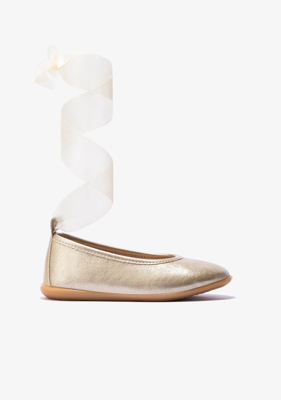 CONGUITOS Shoes Girl's Platinum Bow Ballerinas Metallized