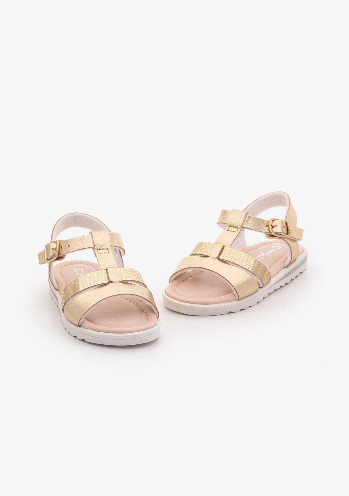 CONGUITOS Shoes Girl's Platinum Metallic Sandals