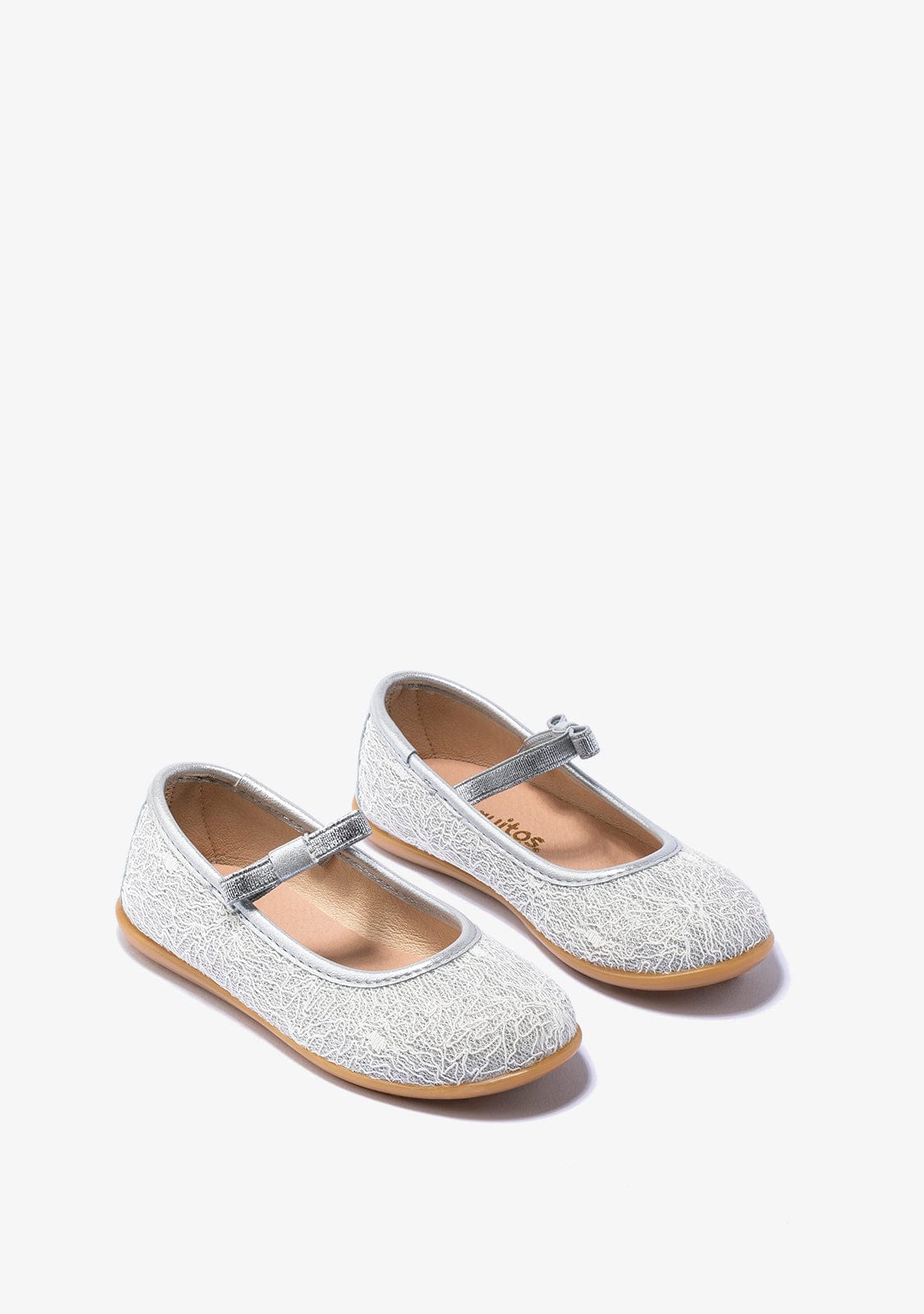 CONGUITOS Shoes Girl's Silver Ballerinas Metallized