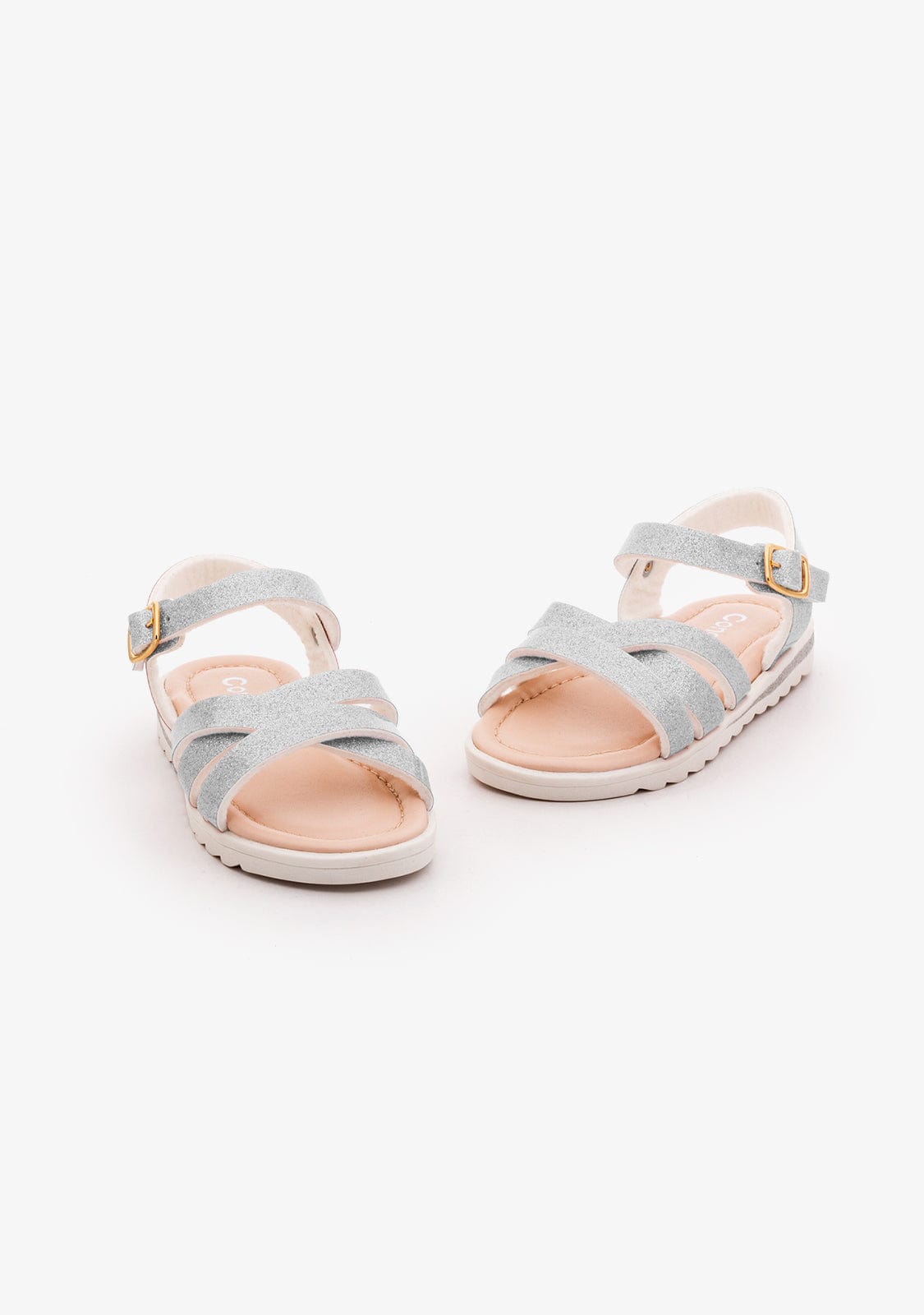 CONGUITOS Shoes Girl's Silver Glitter Sandals