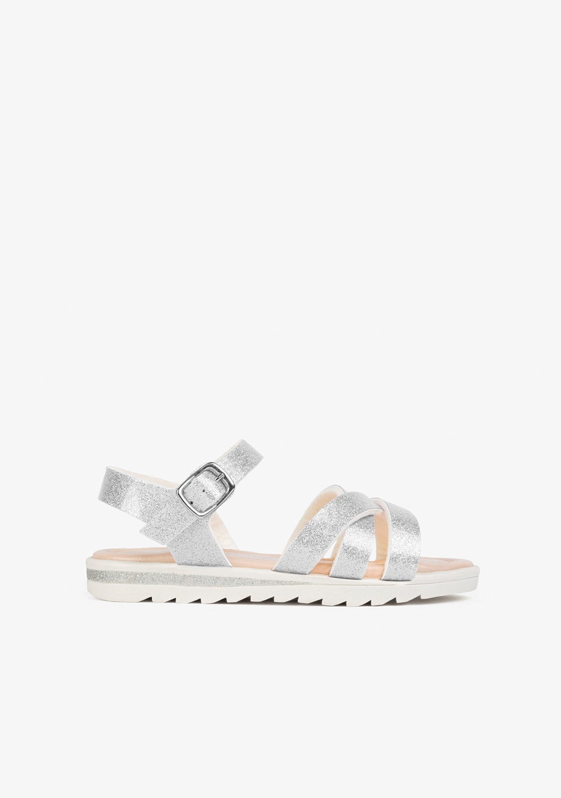 CONGUITOS Shoes Girl's Silver Glitter Sandals