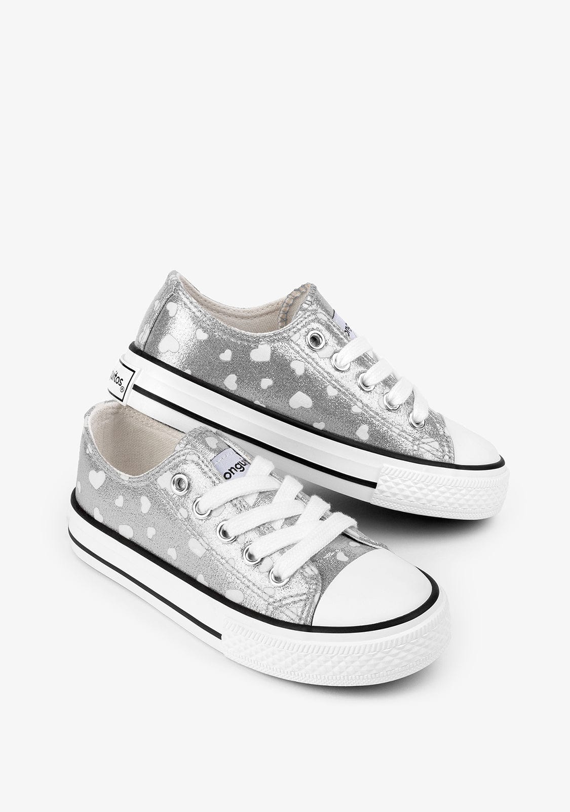 CONGUITOS Shoes Girl's Silver Glows in the Dark Sneakers