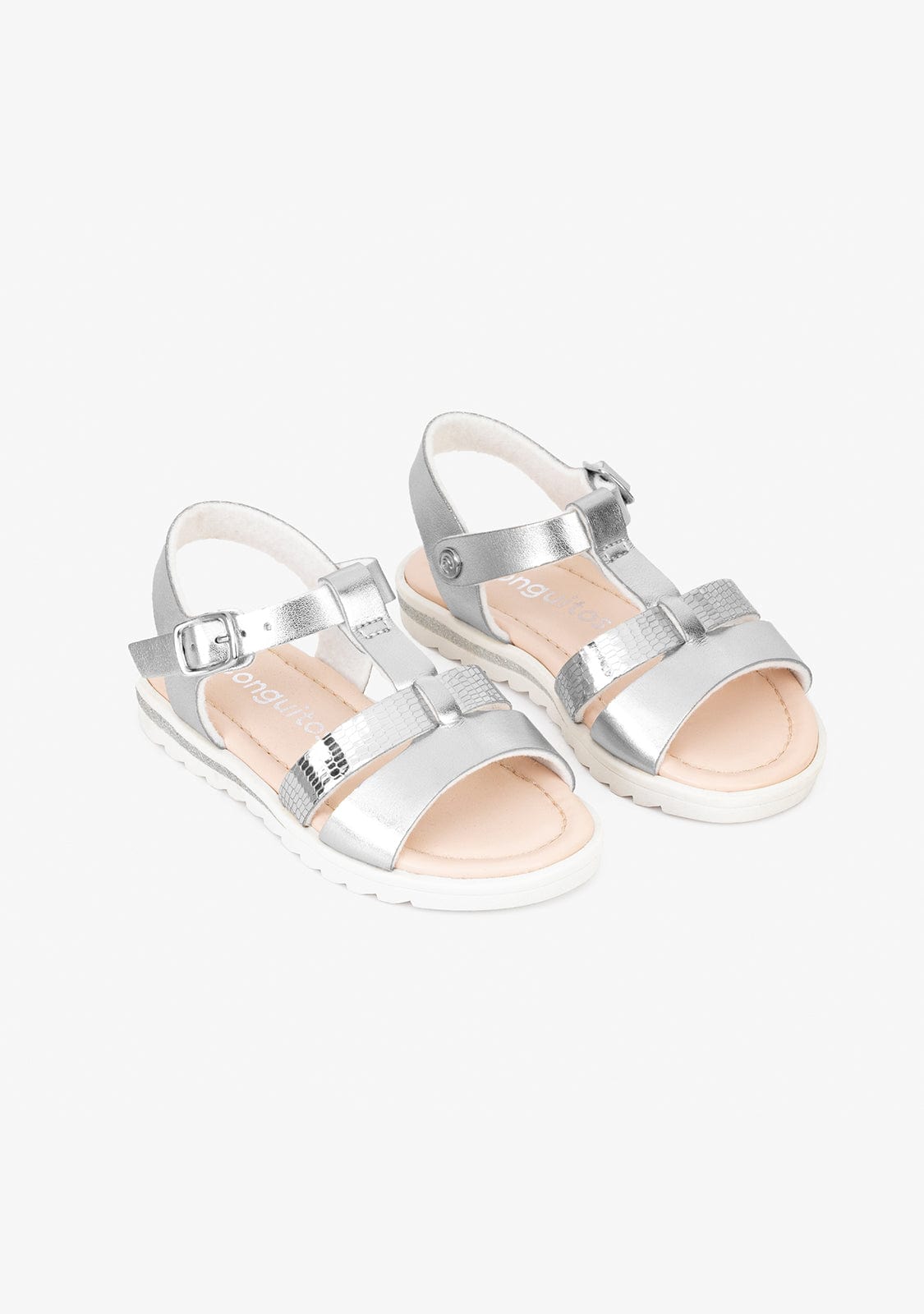 CONGUITOS Shoes Girl's Silver Metallic Sandals