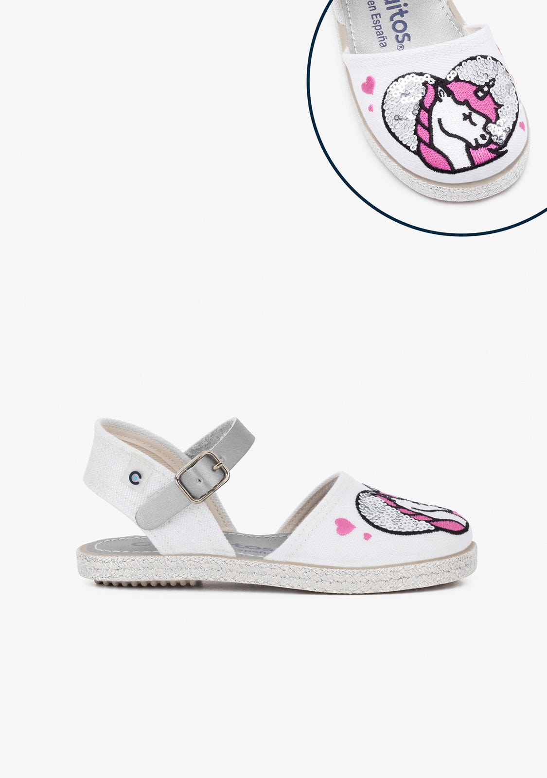 CONGUITOS Shoes Girl's Unicorn Sequins Espadrilles
