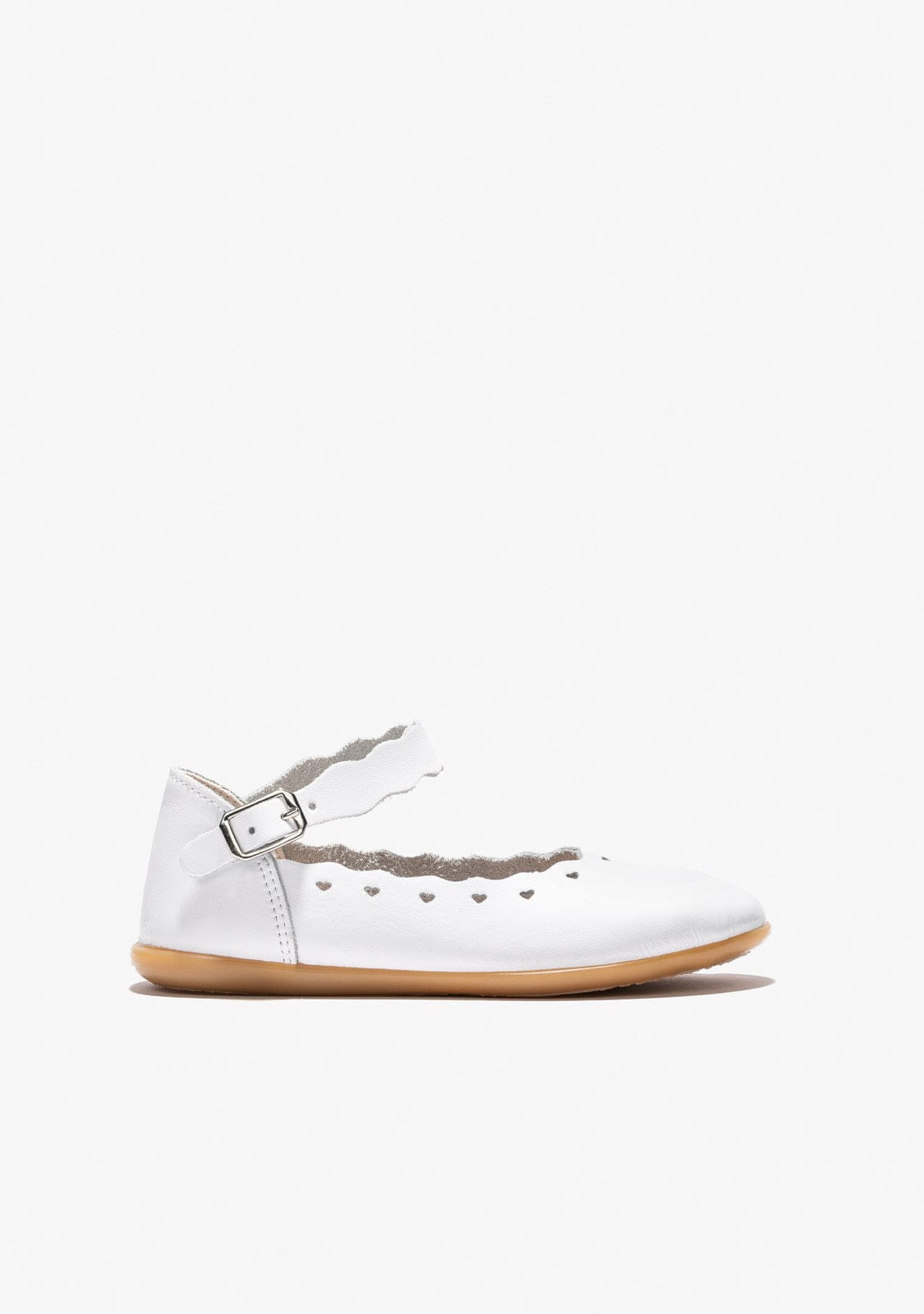 CONGUITOS Shoes Girl's White Buckle Ballerinas