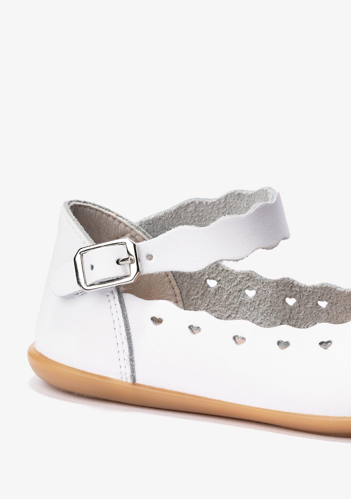 CONGUITOS Shoes Girl's White Buckle Ballerinas