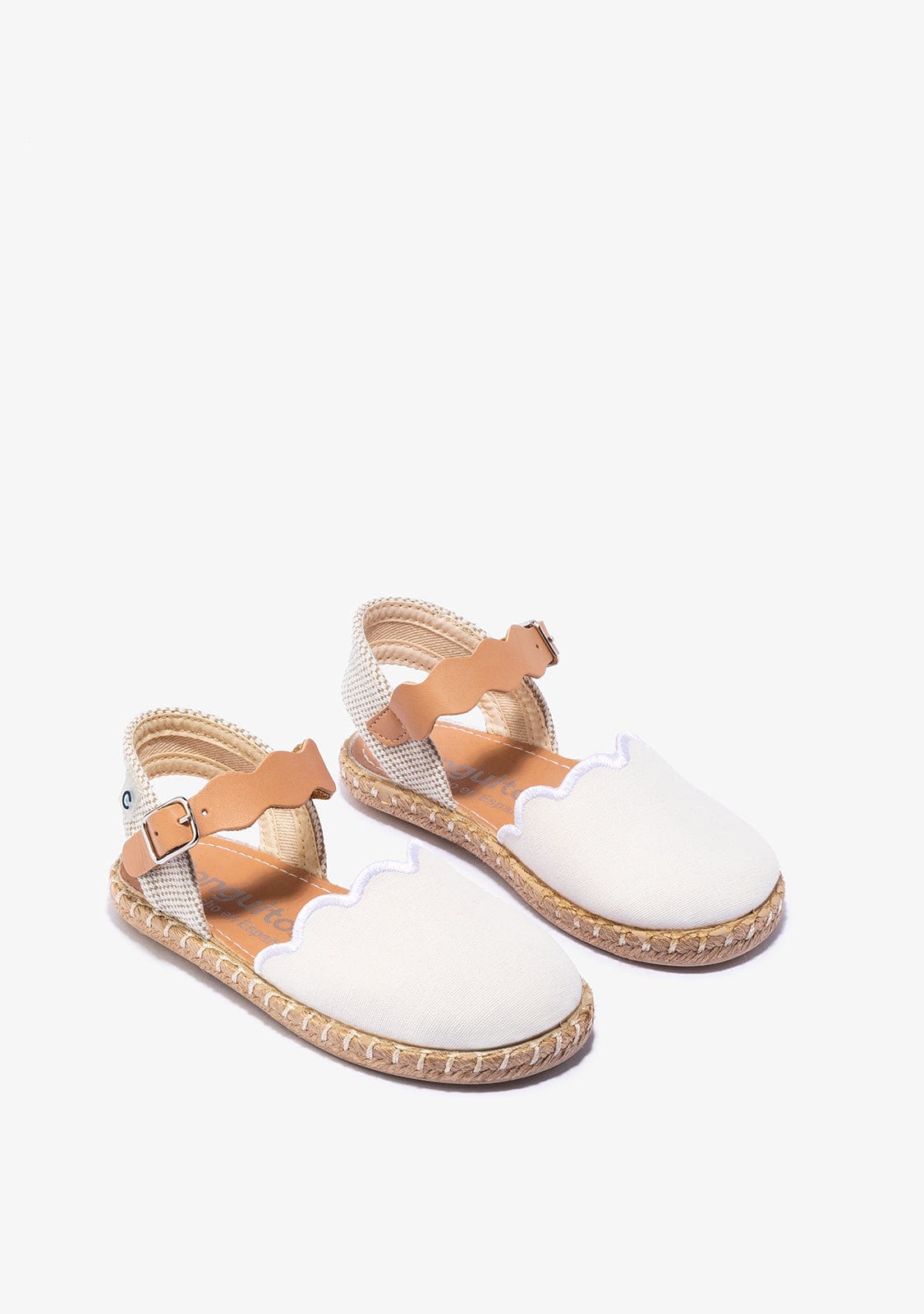 CONGUITOS Shoes Girl's White Buckle Espadrilles