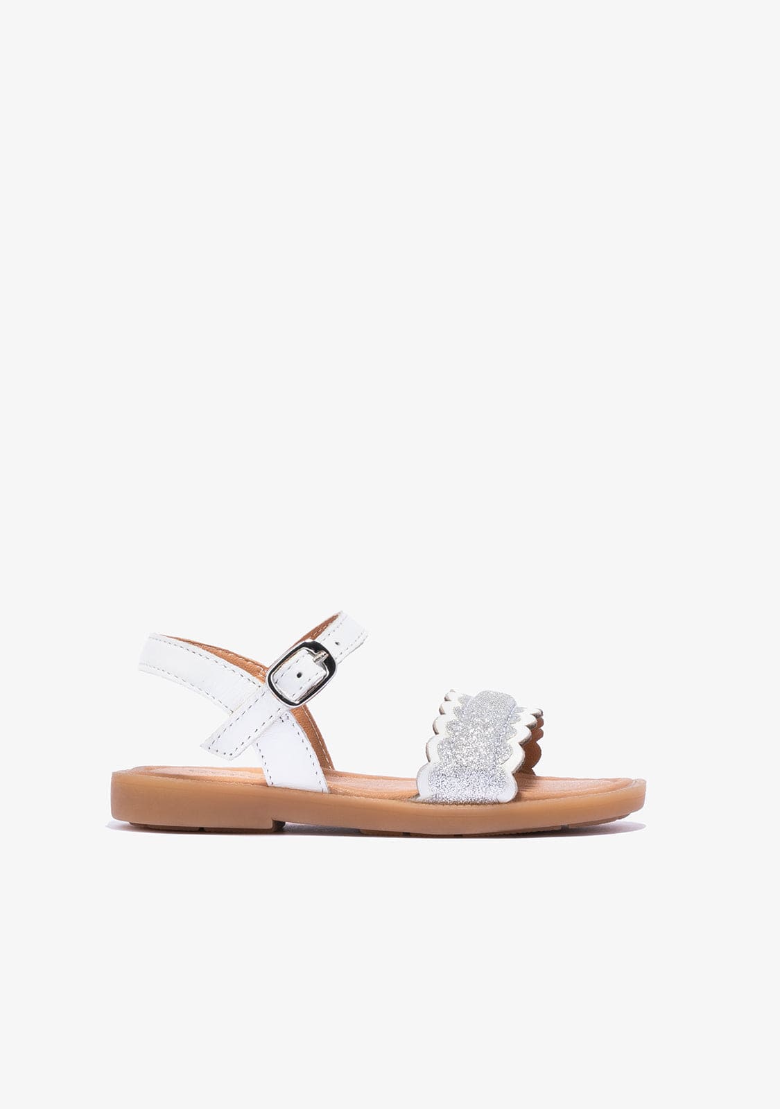 CONGUITOS Shoes Girl's White Buckle Sandals Napa