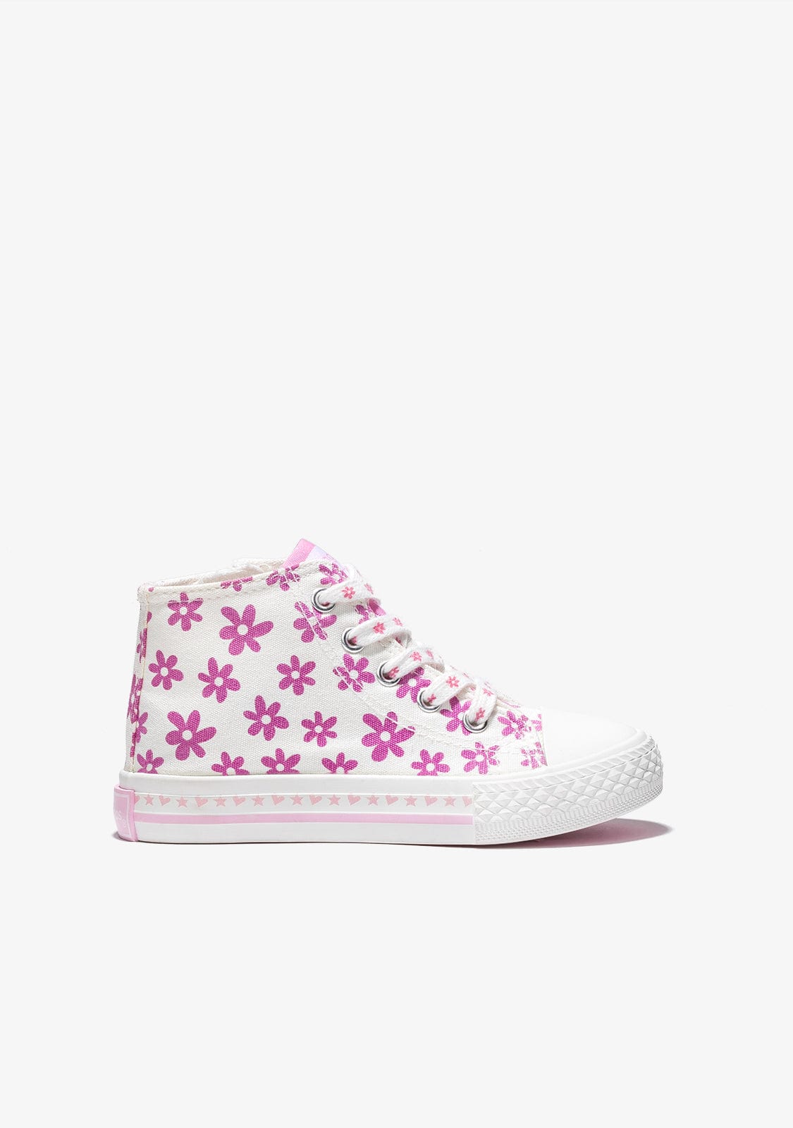 CONGUITOS Shoes Girl's White Solar Hi-Top Sneakers Canvas