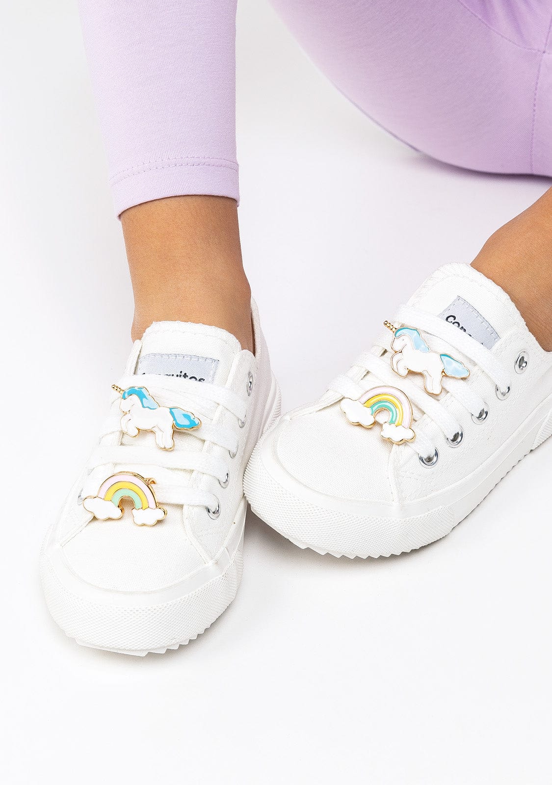 CONGUITOS Shoes Girl's White Unicorn Sneakers