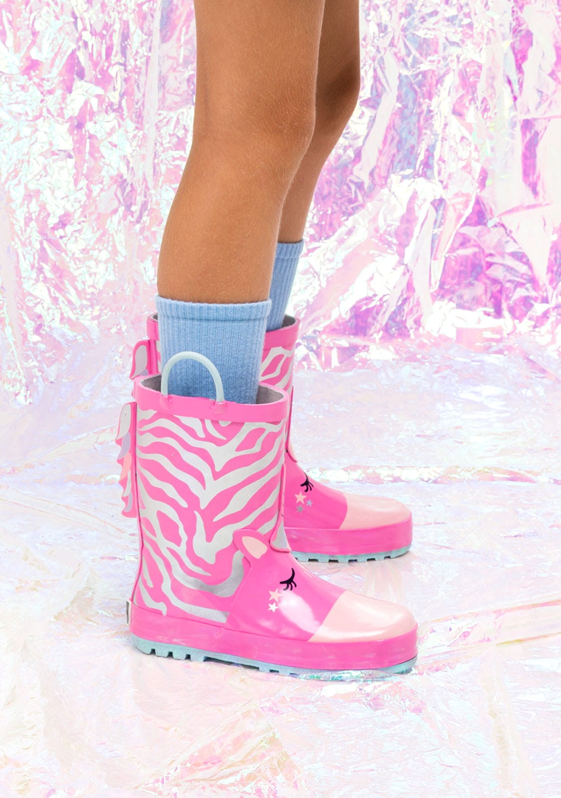 CONGUITOS Shoes Pink Unicorn Rain Boots Rubber