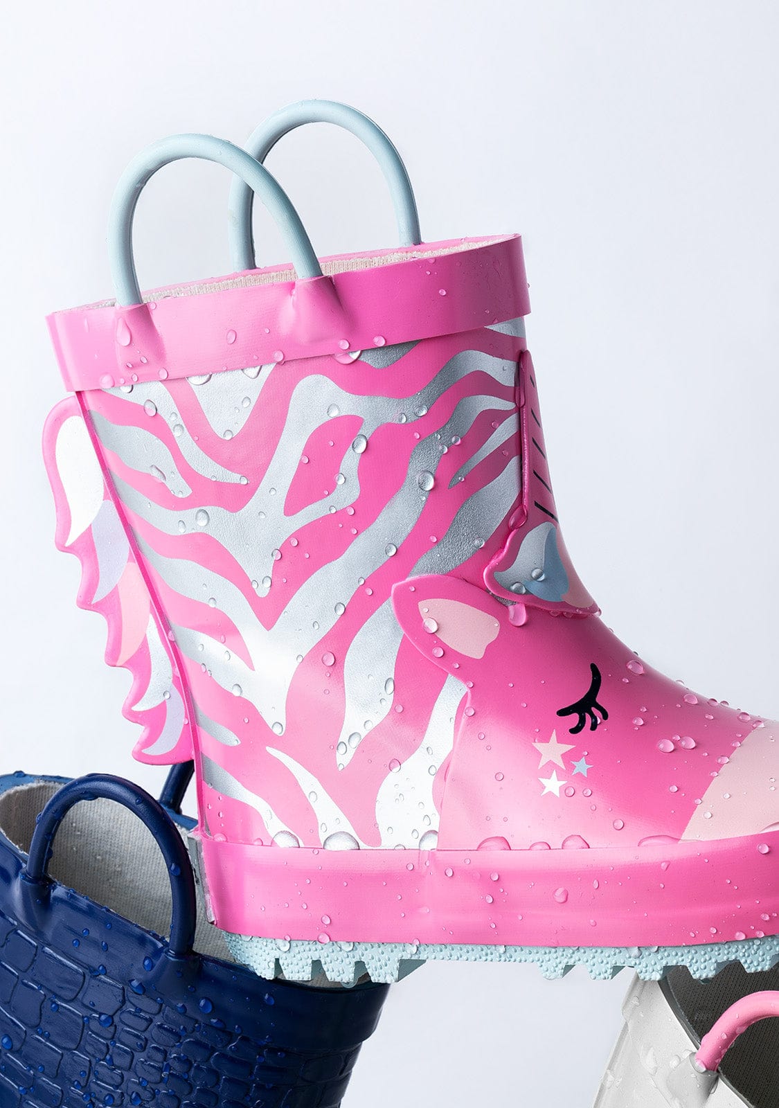 CONGUITOS Shoes Pink Unicorn Rain Boots Rubber