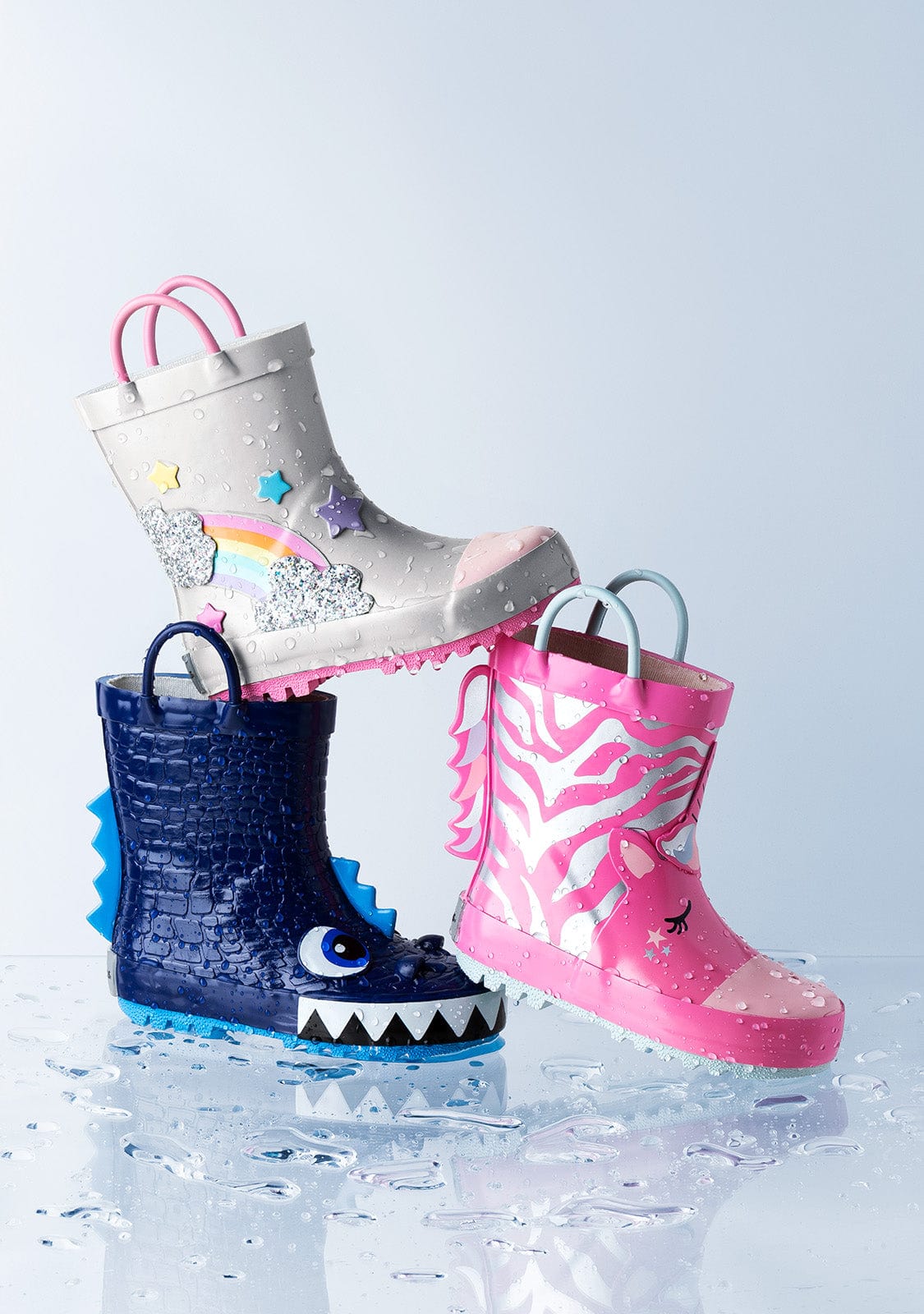 CONGUITOS Shoes Pink Unicorn Rain Boots Rubber