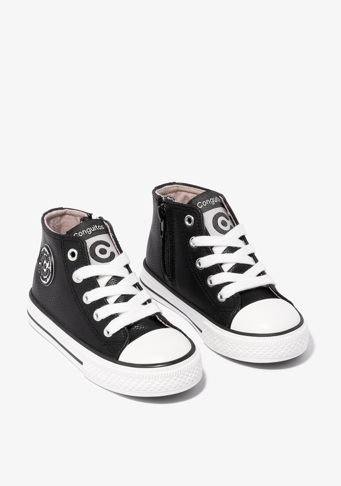 CONGUITOS Shoes Unisex Black Napa Hi-Top Sneakers