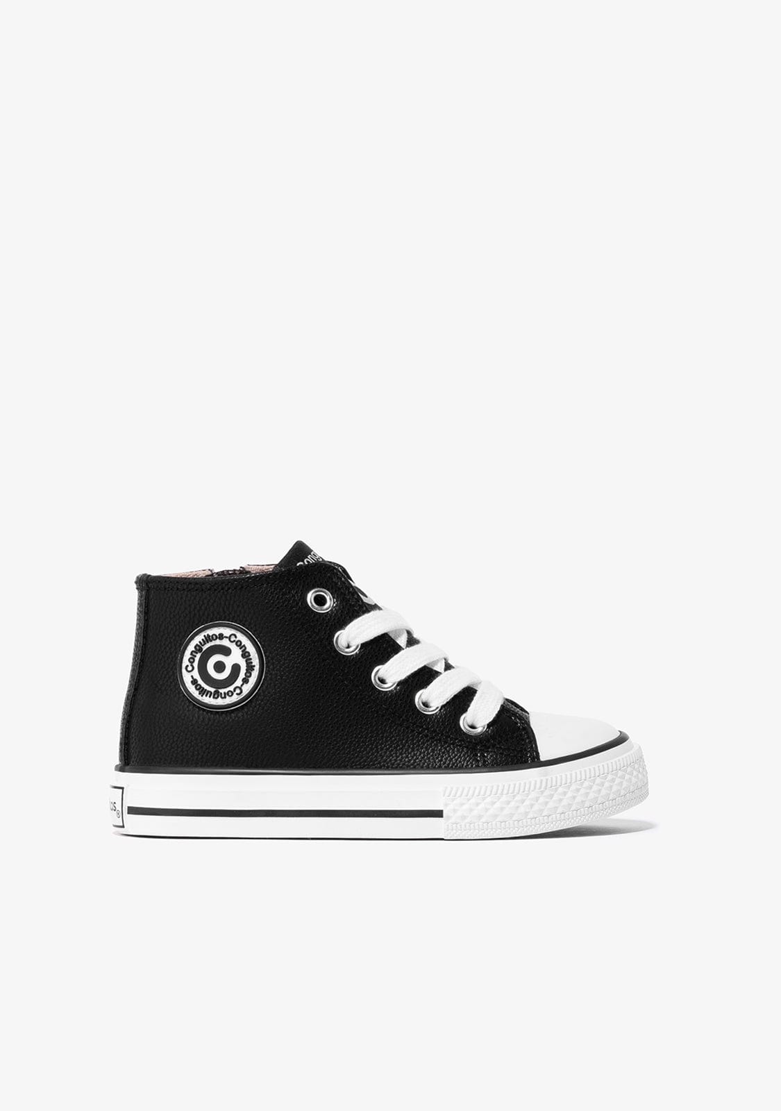 CONGUITOS Shoes Unisex Black Napa Hi-Top Sneakers
