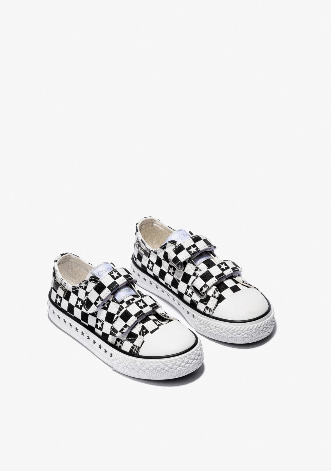 CONGUITOS Shoes Unisex Black Squares Sneakers Canvas