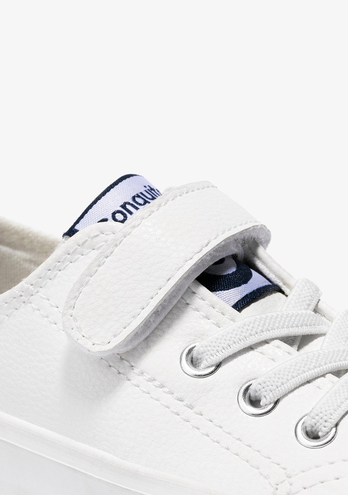 CONGUITOS Shoes Unisex White Adherent Strip Sneakers Micronapa