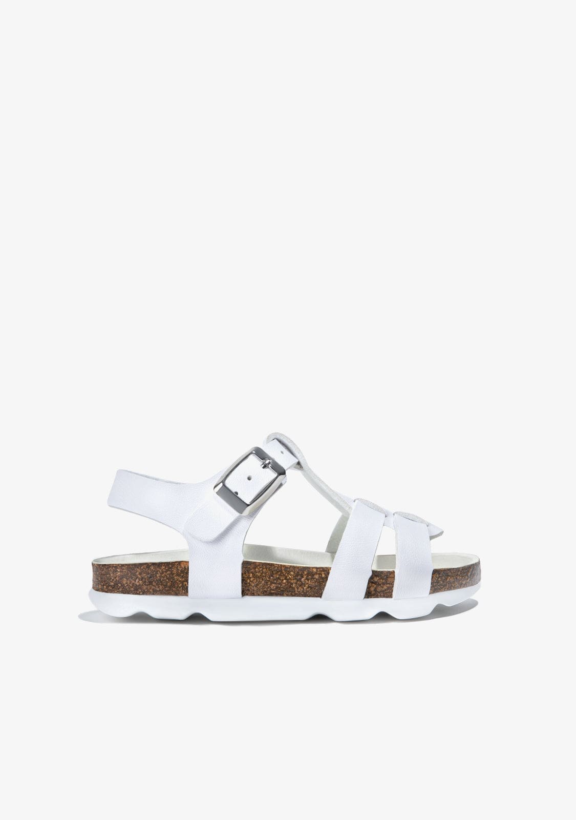 CONGUITOS Shoes Unisex White Bio Buckle Sandals