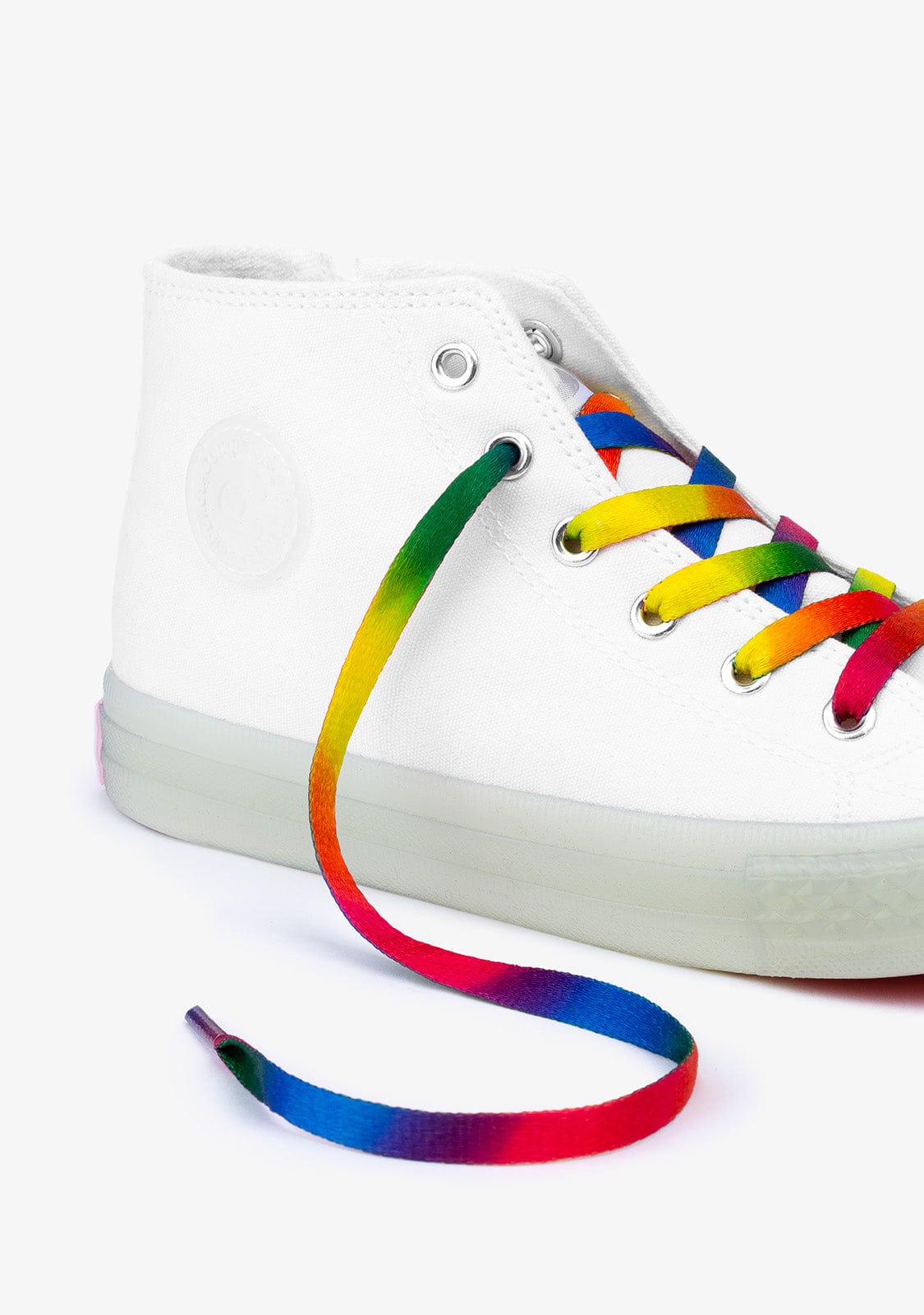 CONGUITOS Shoes Unisex White Cord With Lights Hi-Top Sneakers Canvas