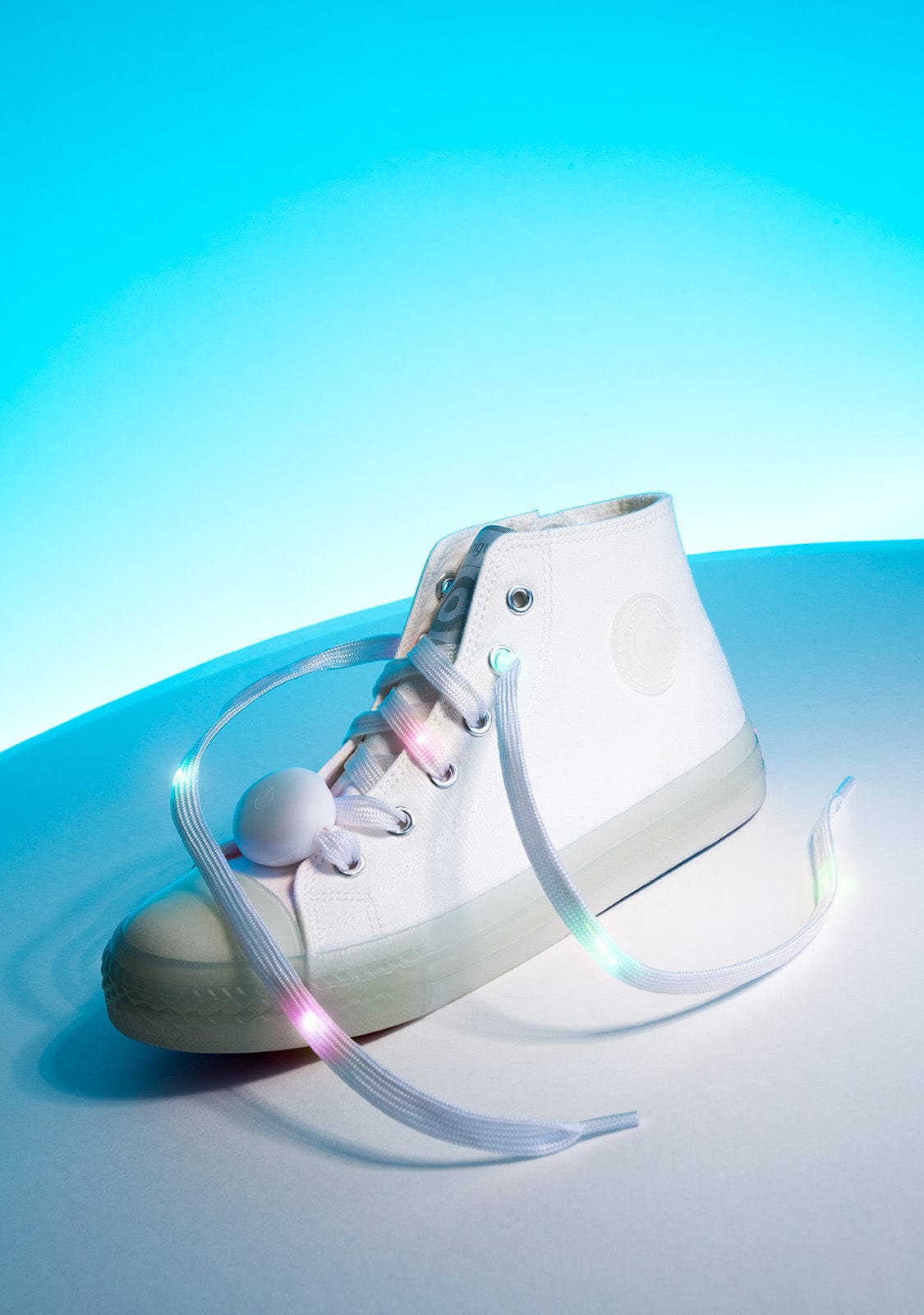 CONGUITOS Shoes Unisex White Cord With Lights Hi-Top Sneakers Canvas