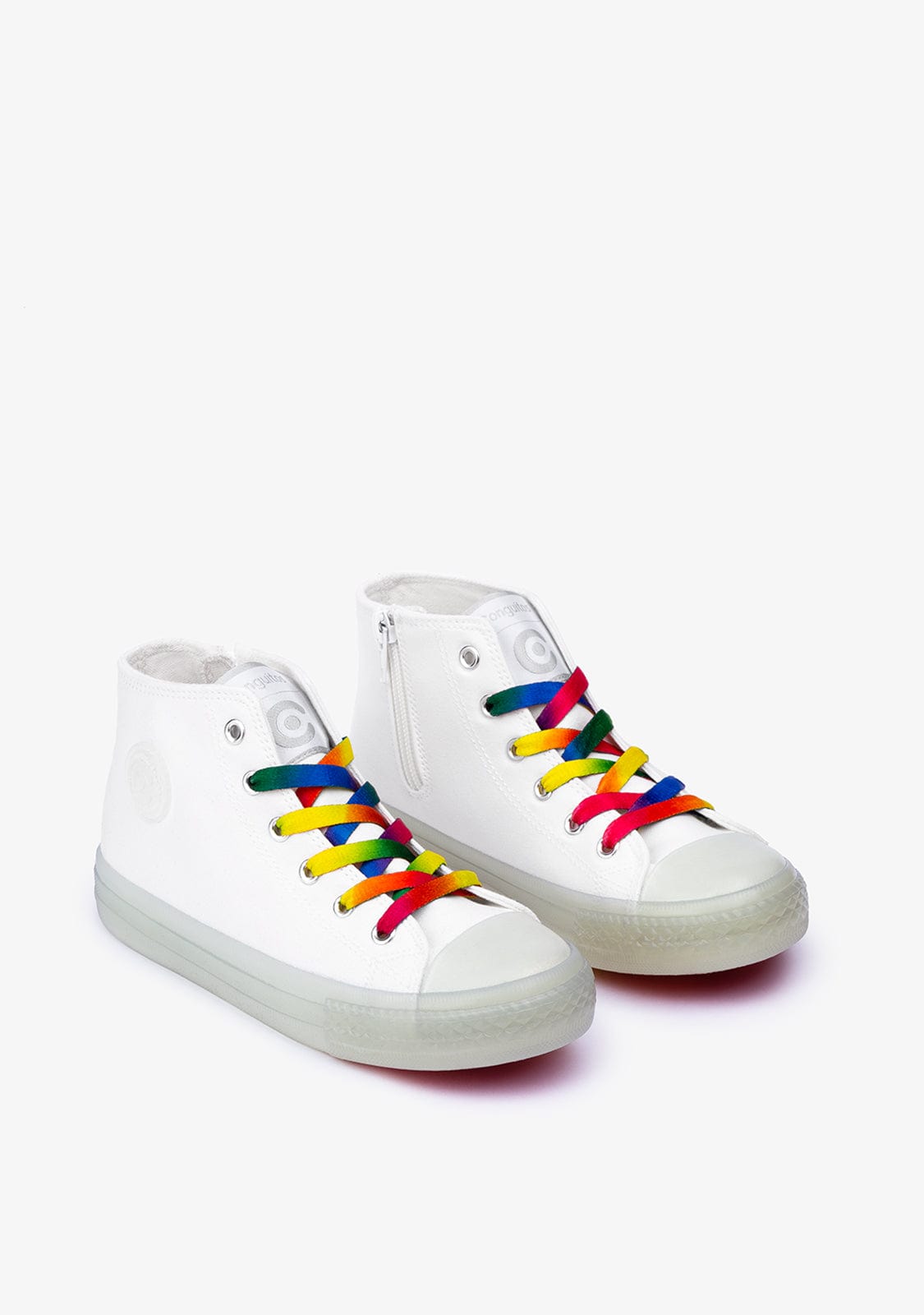 CONGUITOS Shoes Unisex White Cord With Lights Hi-Top Sneakers Canvas