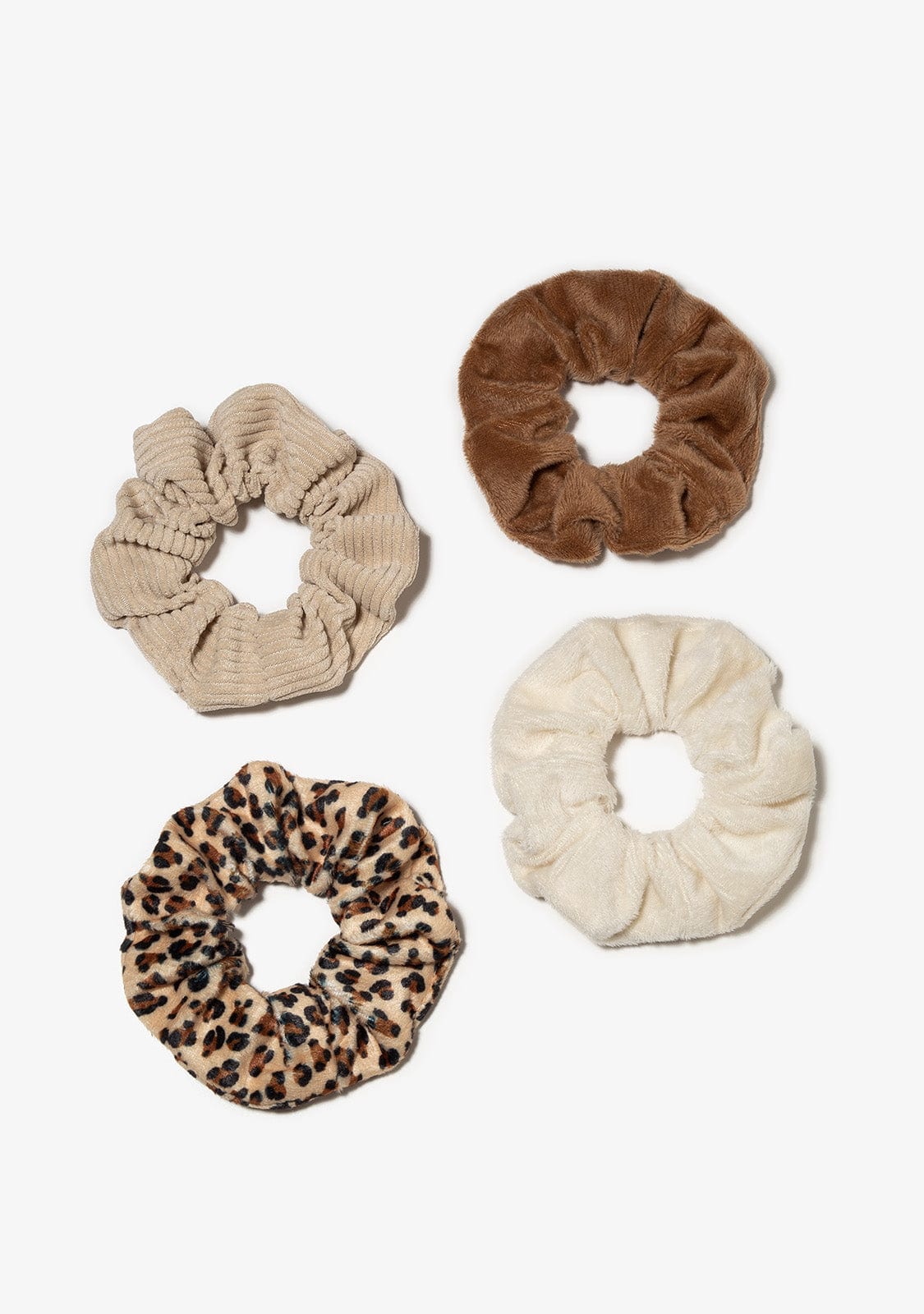 CONGUITOS TEXTIL Accessories Taupe Fur Set Scrunchies
