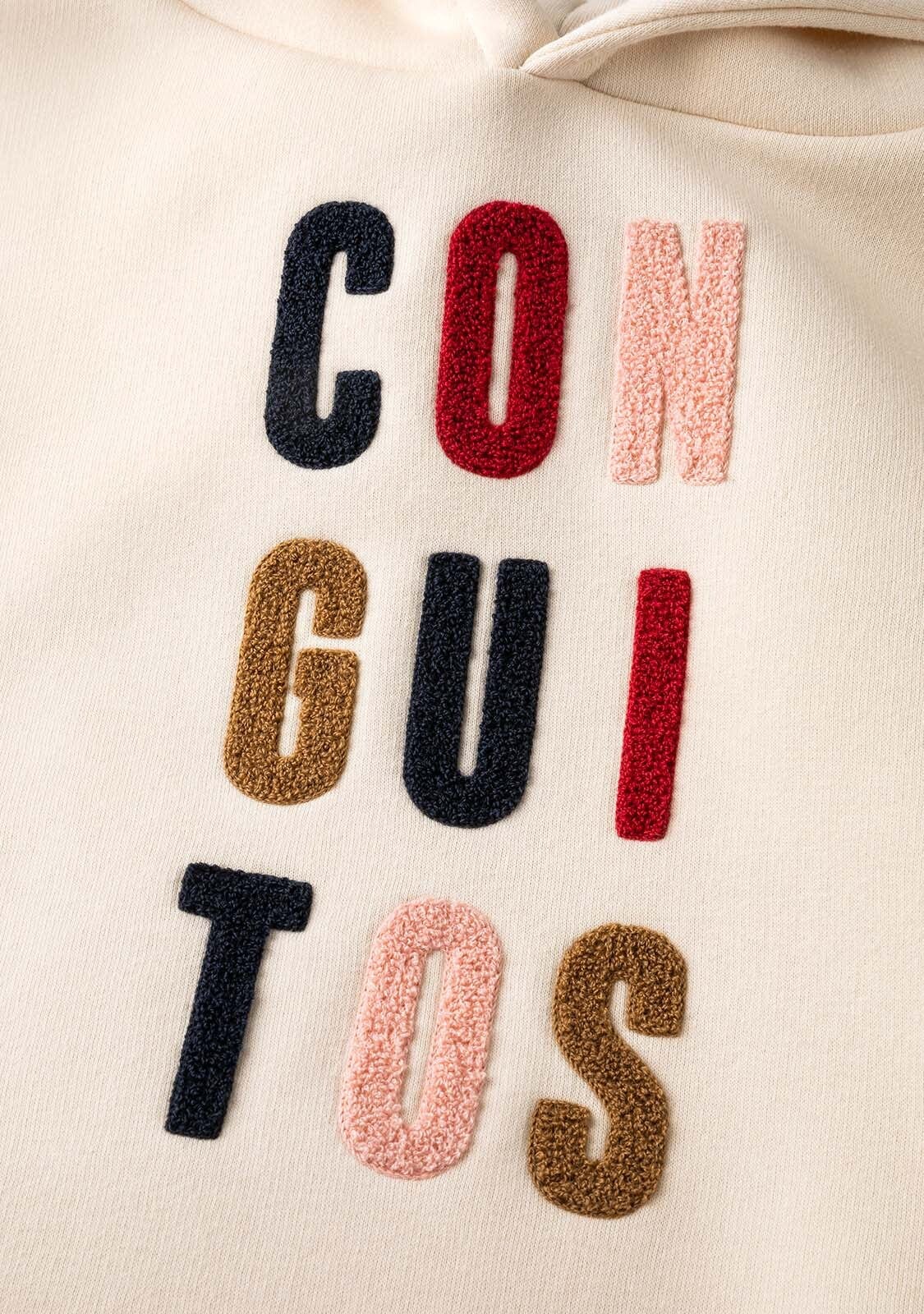 CONGUITOS TEXTIL Clothing Girl's Beige Conguitos Hoodie
