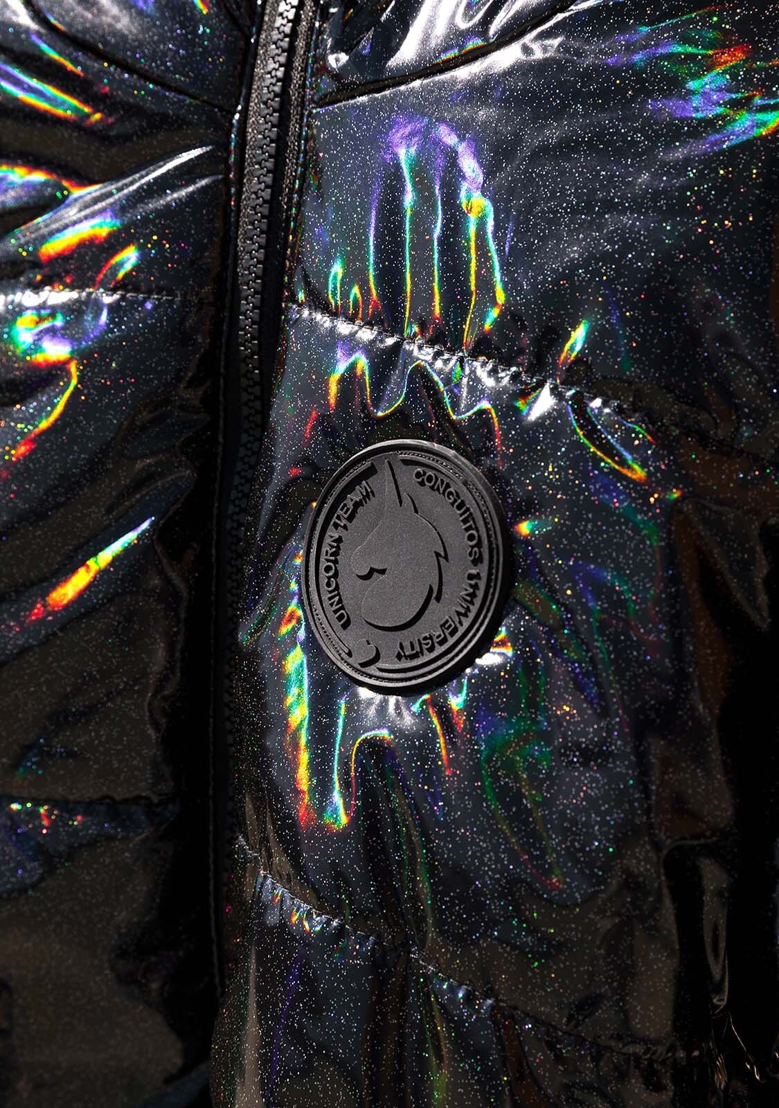 CONGUITOS TEXTIL Clothing Girl's Black Iridescent Anorak