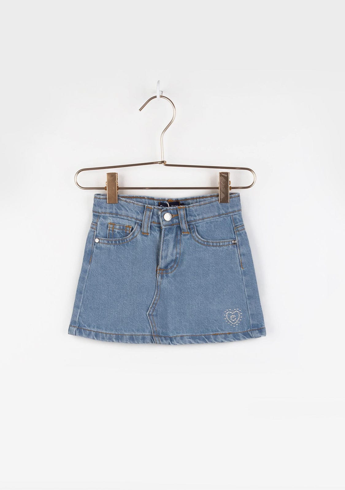 Girl's Mini Denim Skirt - Rhinestone Details