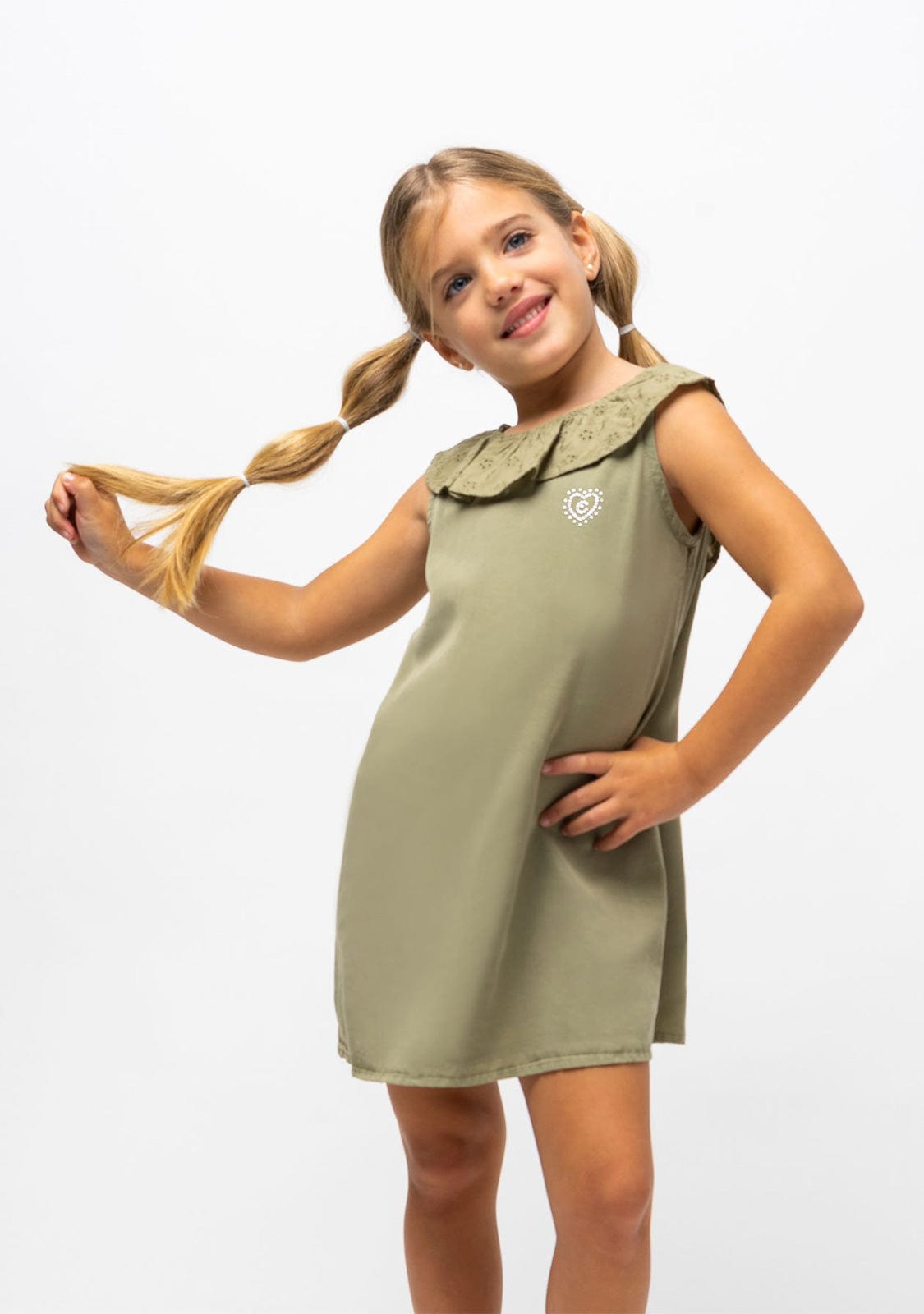 CONGUITOS TEXTIL Clothing Girl's Khaki Tencel Dress