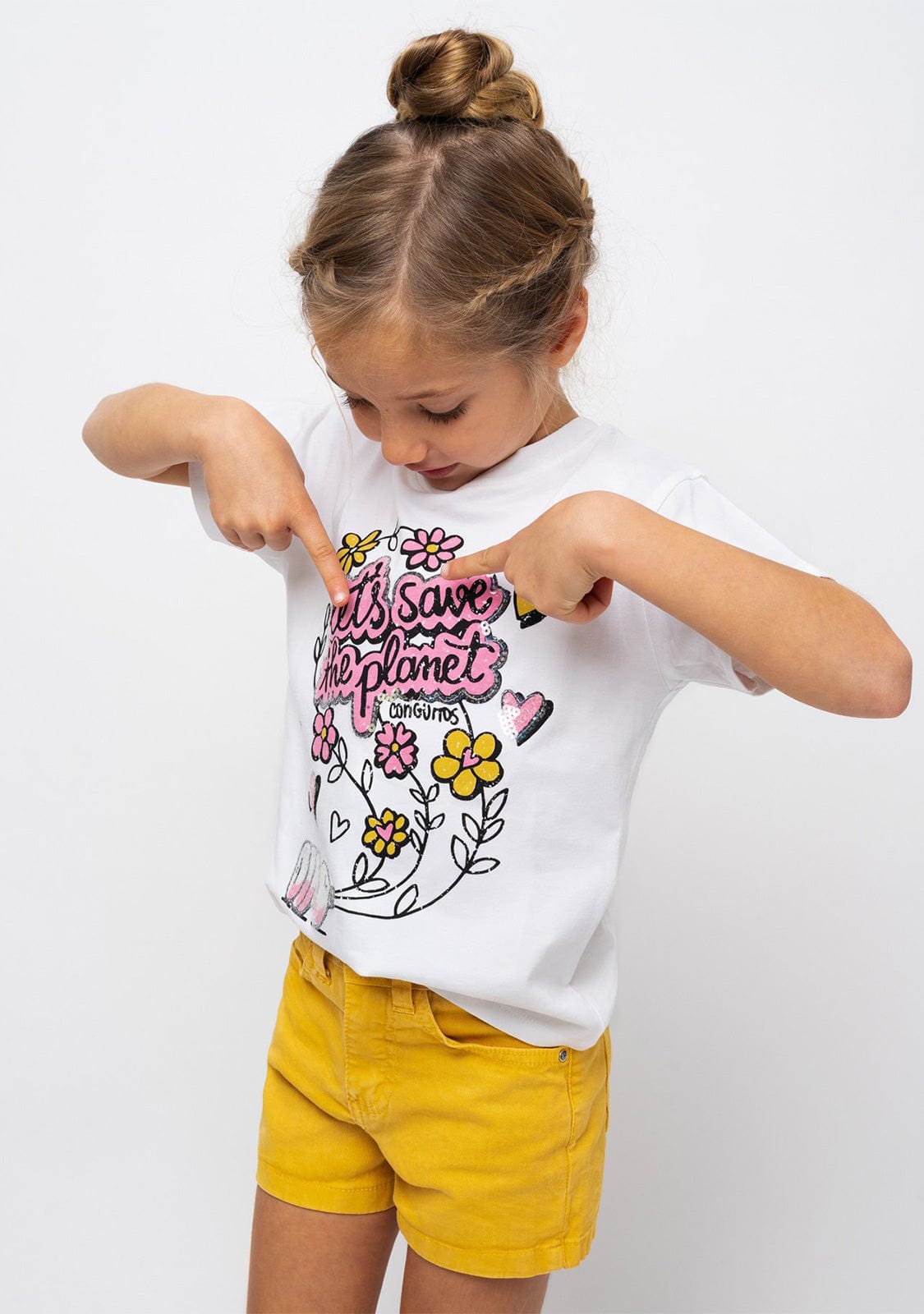 CONGUITOS TEXTIL Clothing Girl's Mustard Basic Shorts