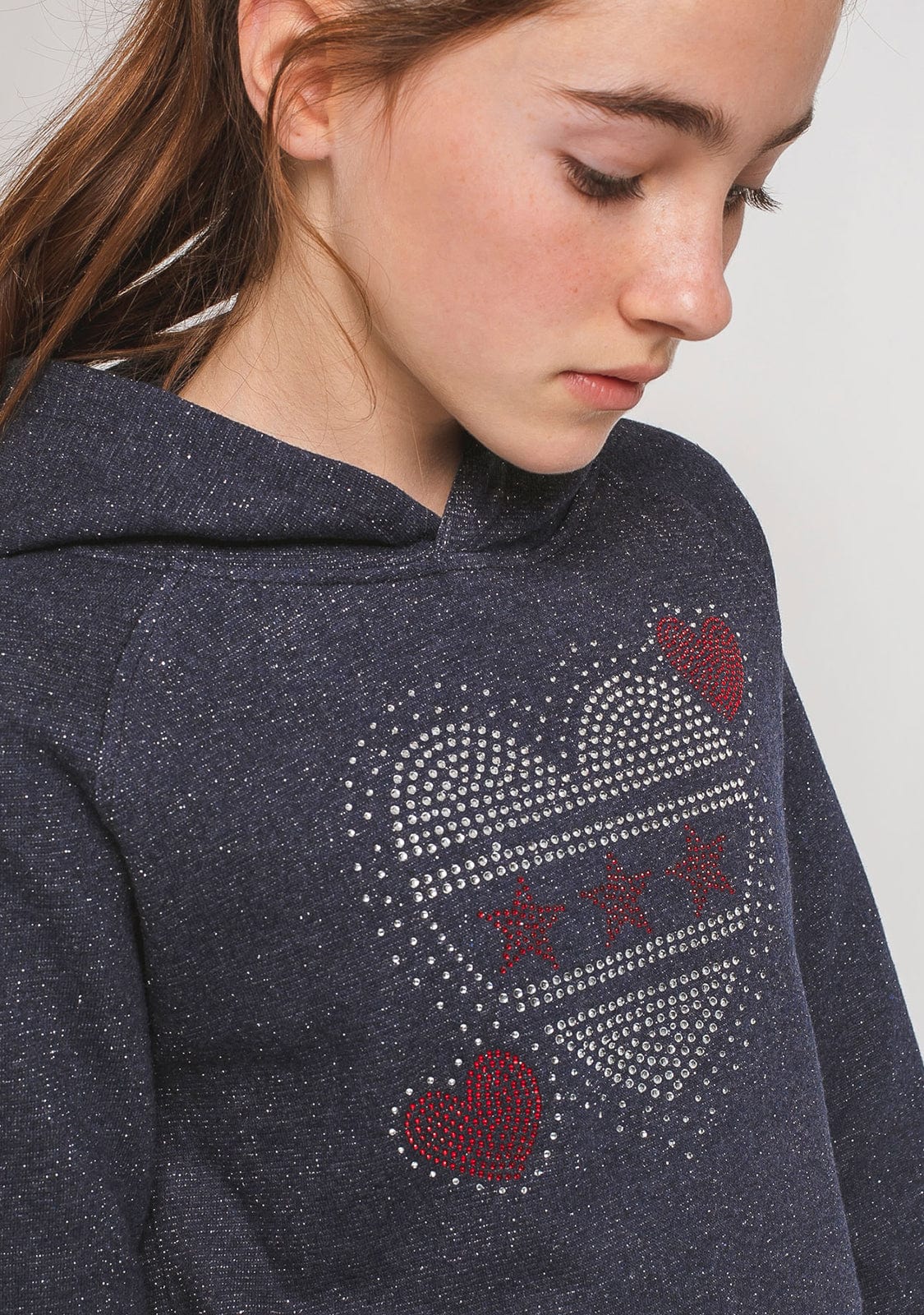 CONGUITOS TEXTIL Clothing Girl's Navy Sweatshirt-Dress