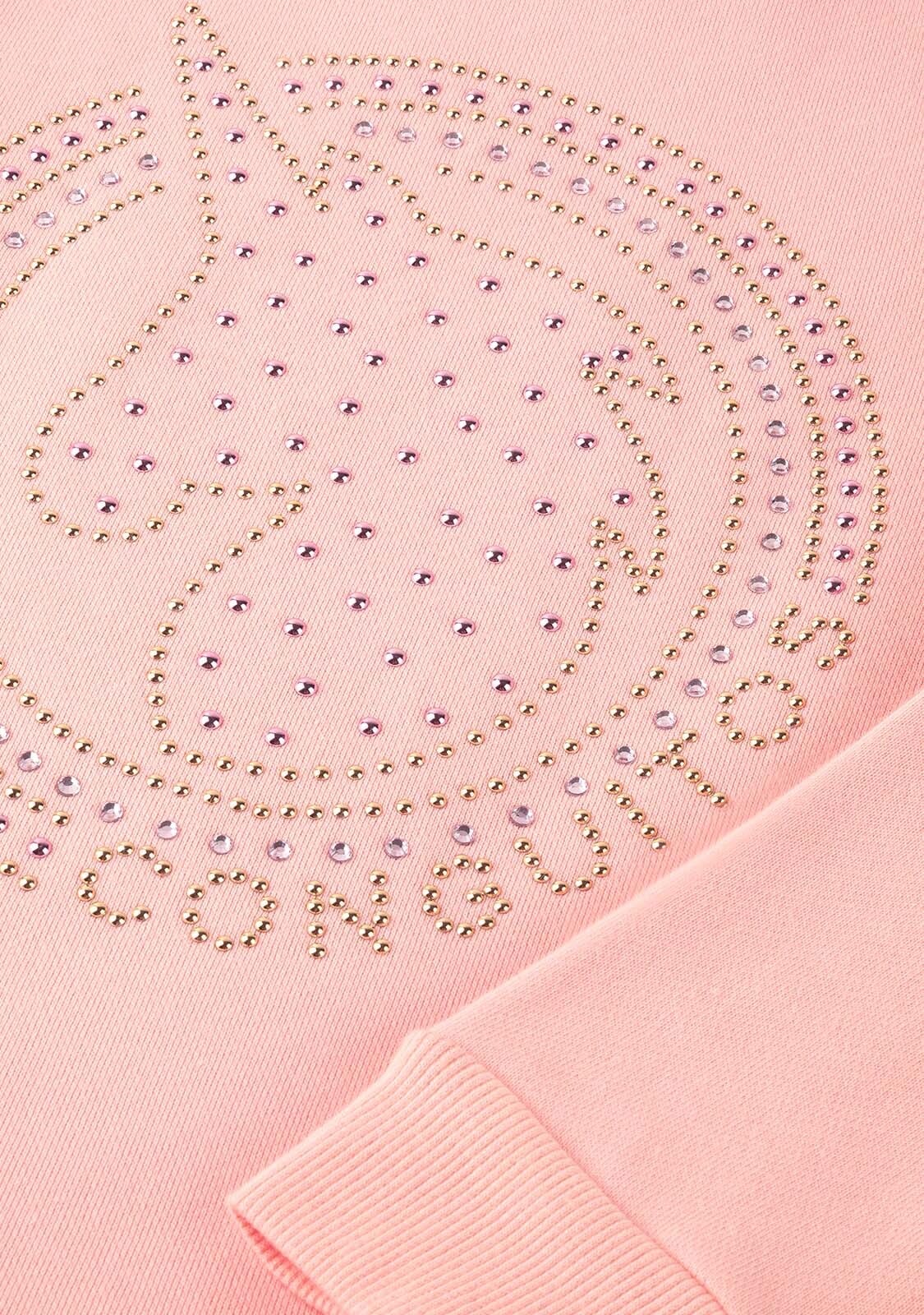 CONGUITOS TEXTIL Clothing Girl's Pink Strass Unicorn Sweathirt Dress
