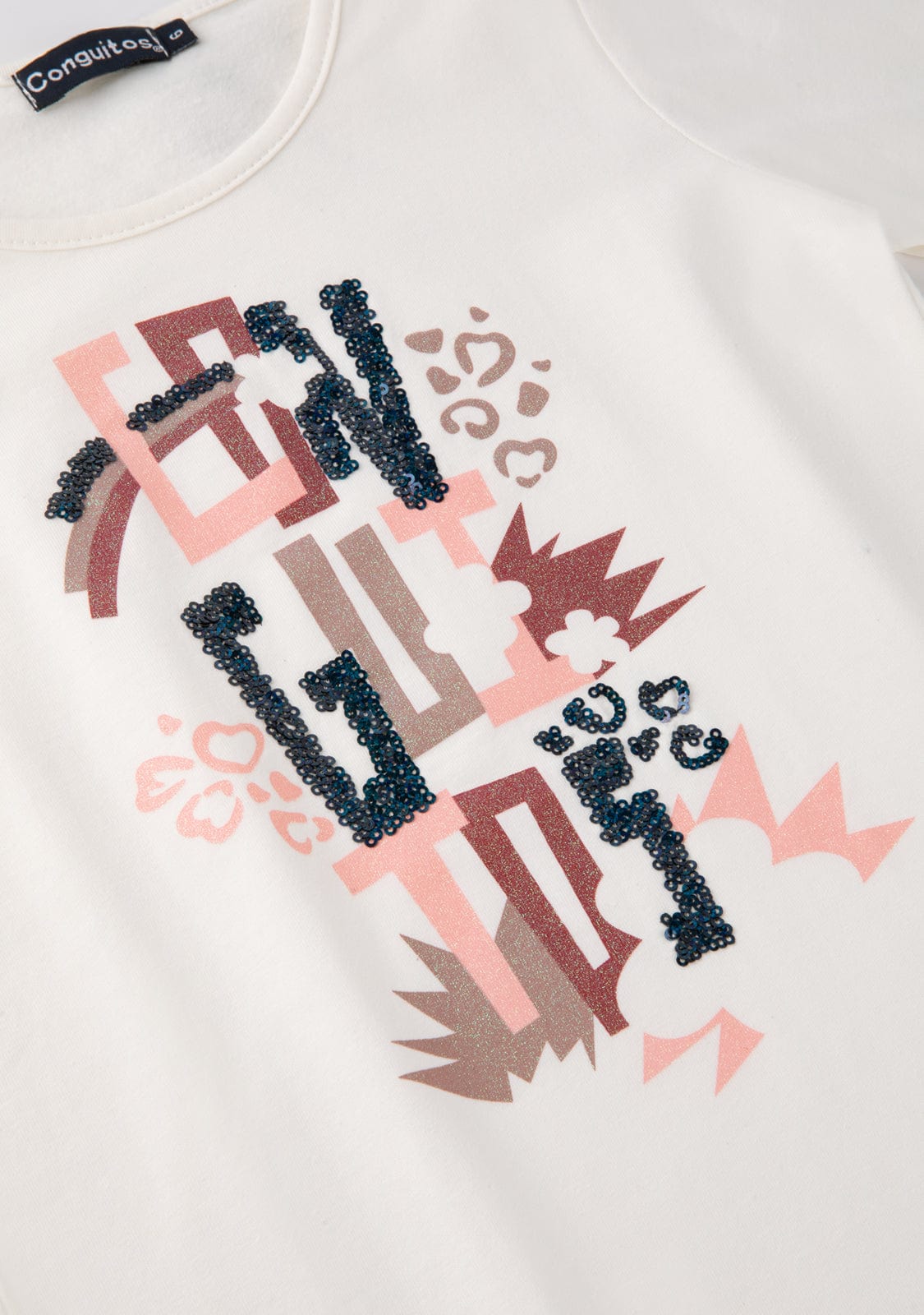 CONGUITOS TEXTIL Clothing Girl's White Conguitos T-Shirt