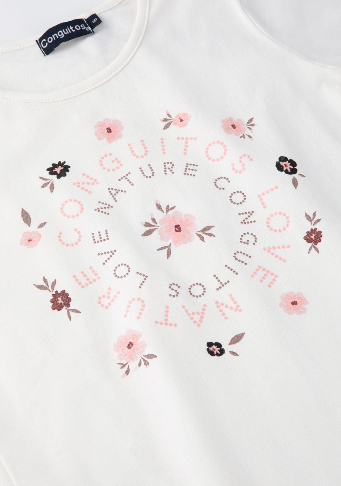 CONGUITOS TEXTIL Clothing Girl's White Nature T-Shirt