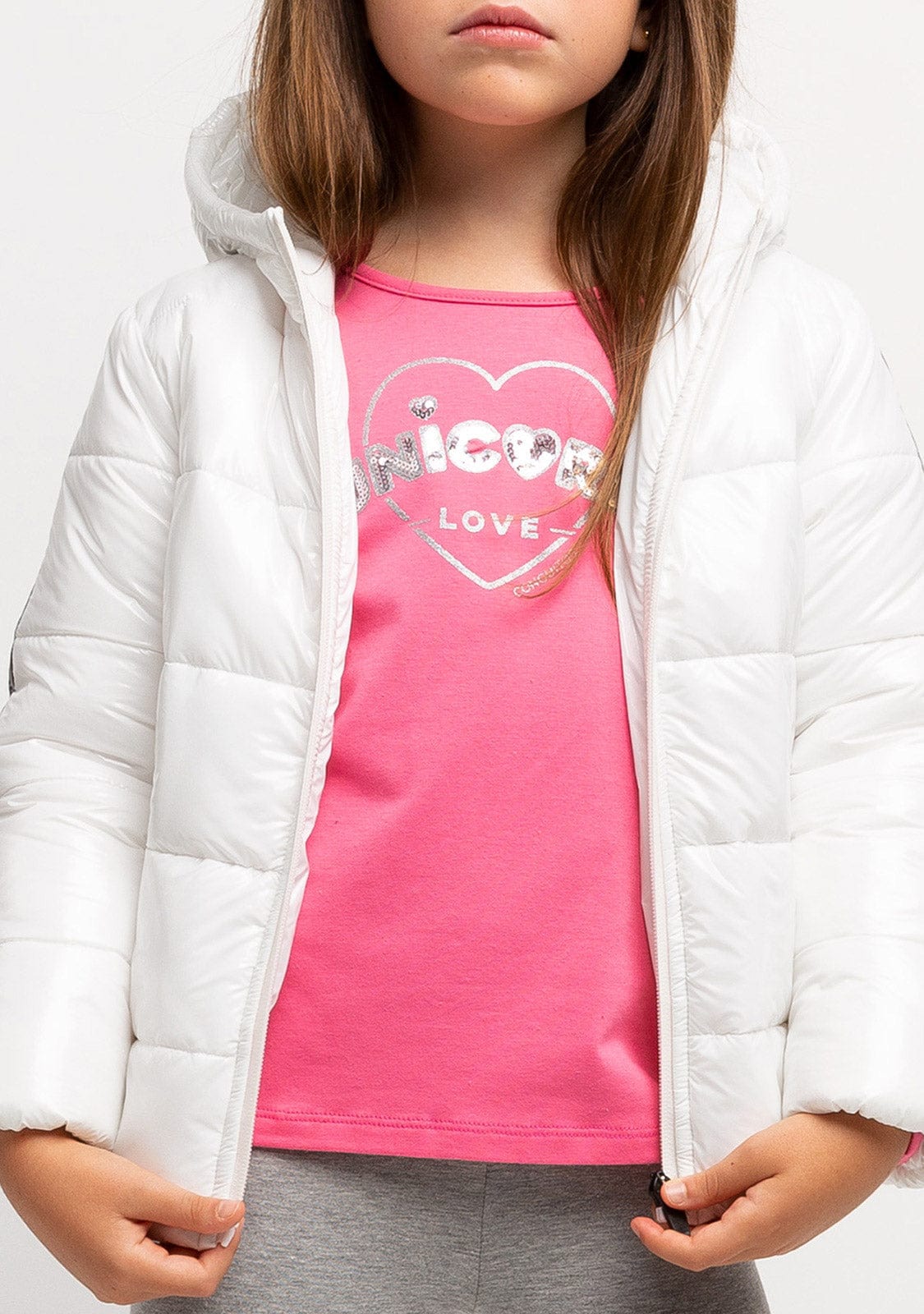 CONGUITOS TEXTIL Clothing Girl's White Reflective Anorak